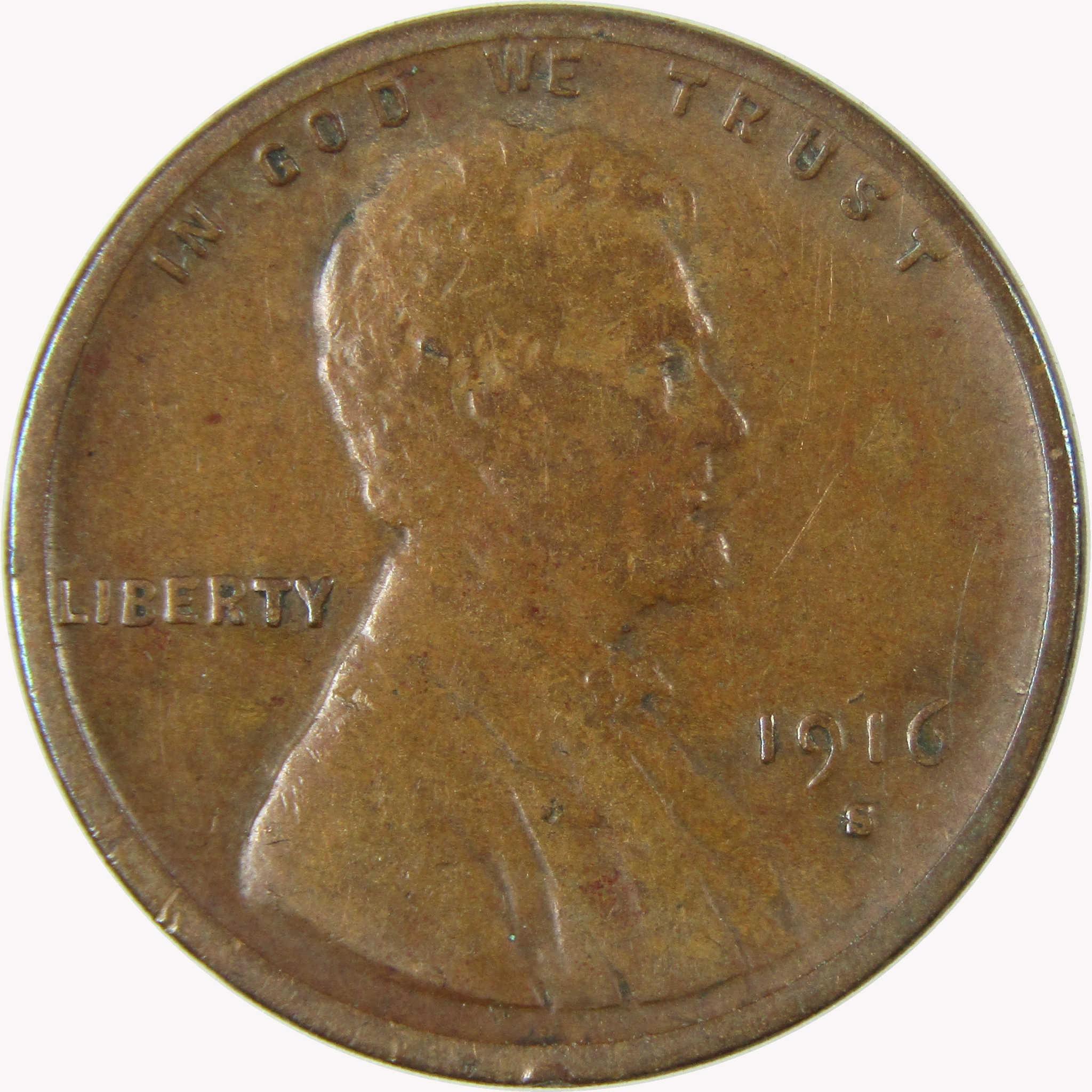 1916 S Lincoln Wheat Cent VF Very Fine Penny 1c Coin SKU:I25845