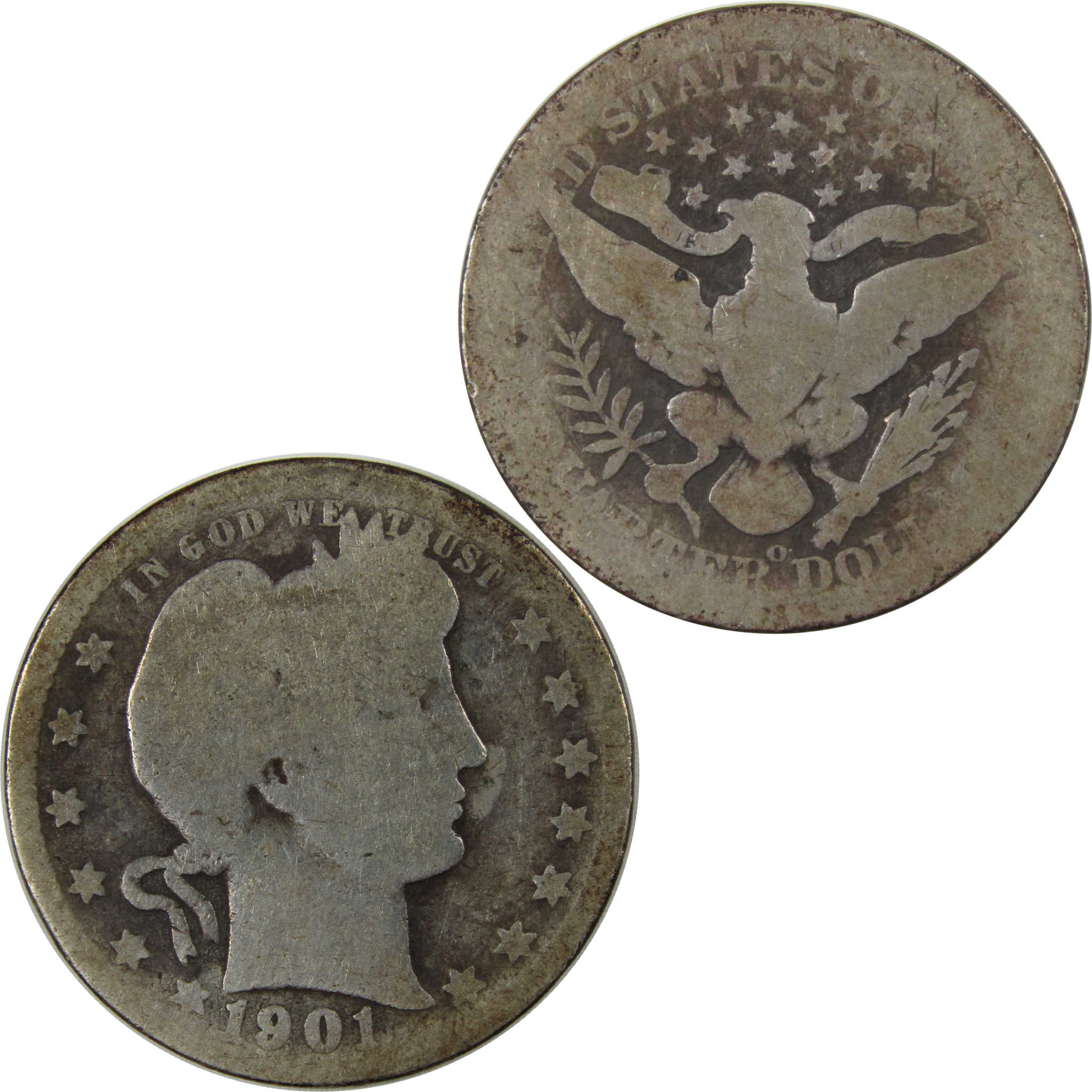 1901 O Barber Quarter AG About Good Details Silver 25c Coin SKU:I23719