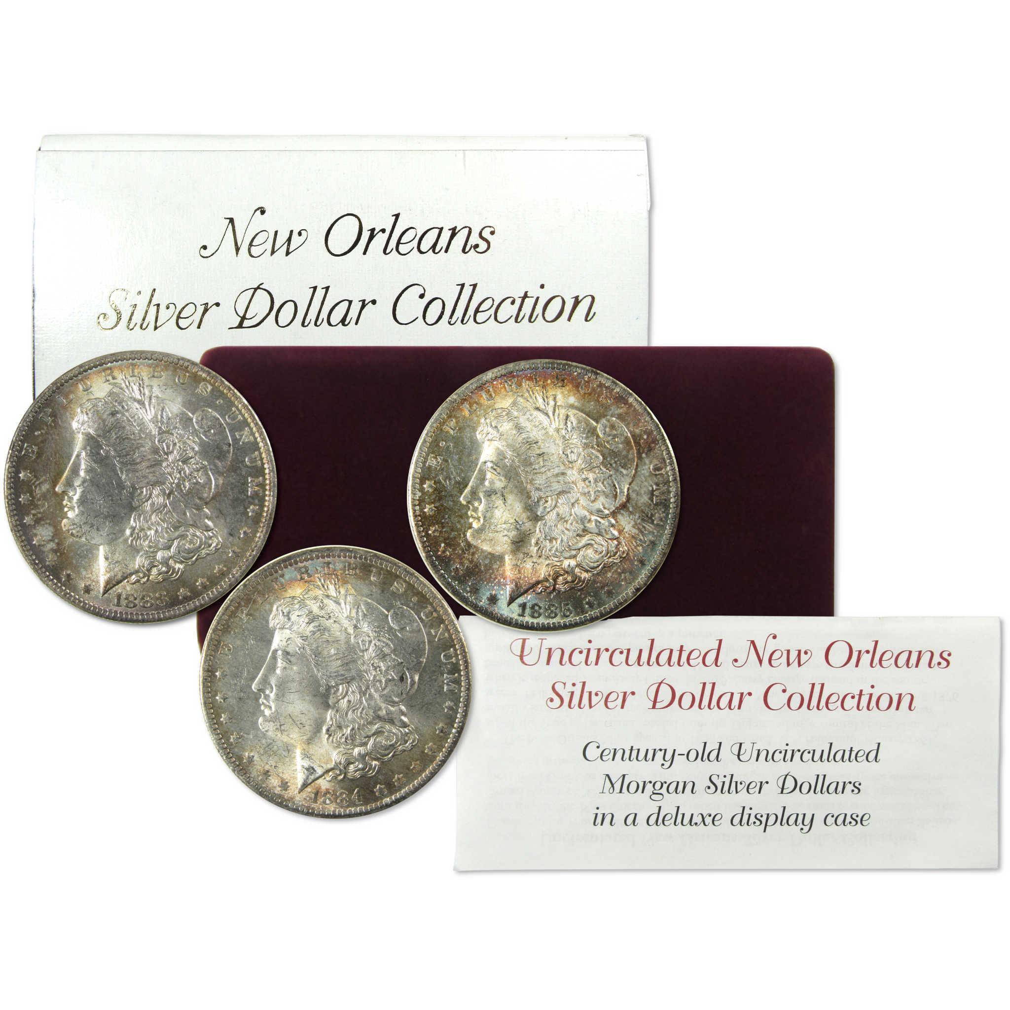 1883-1885 New Orleans Morgan Silver Dollar Set Uncirculated SKU:CP748