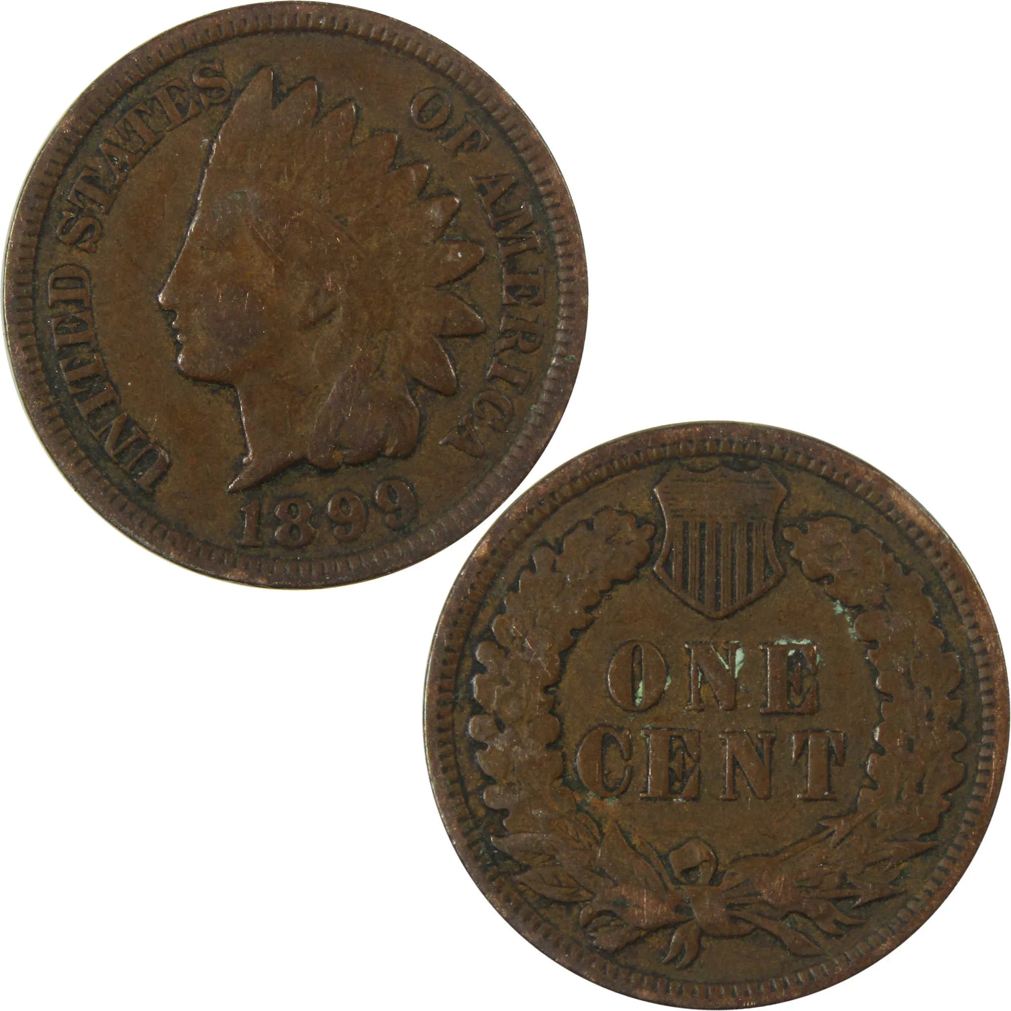 1899 Indian Head Cent F Fine Penny 1c Coin Collectible SKU:I26942