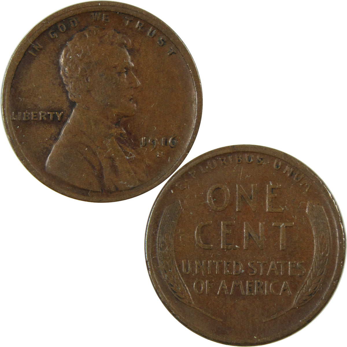1916 S Lincoln Wheat Cent XF EF Extremely Fine 1c Coin SKU:I28643