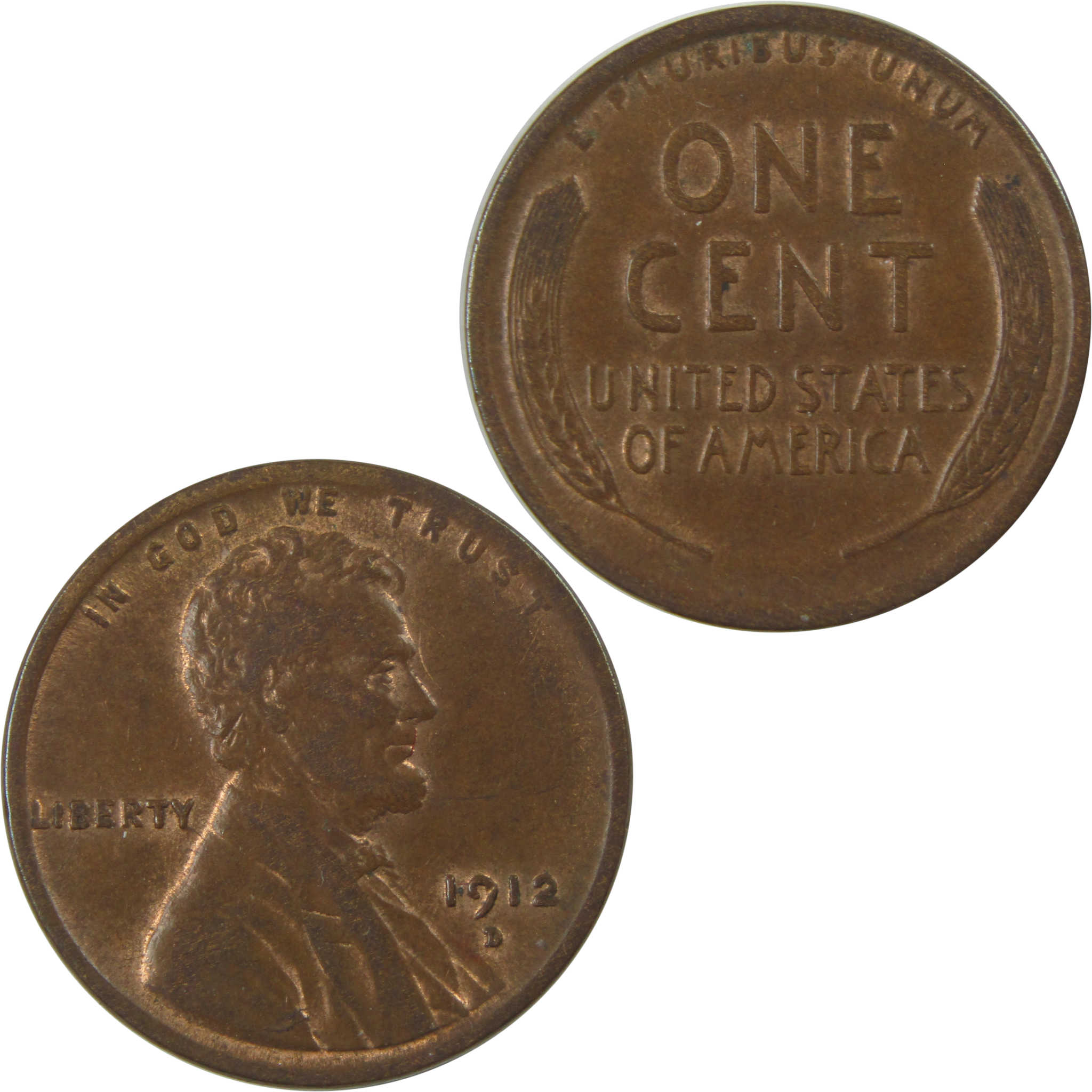 1912 D Lincoln Wheat Cent AU About Uncirculated Penny SKU:I22385