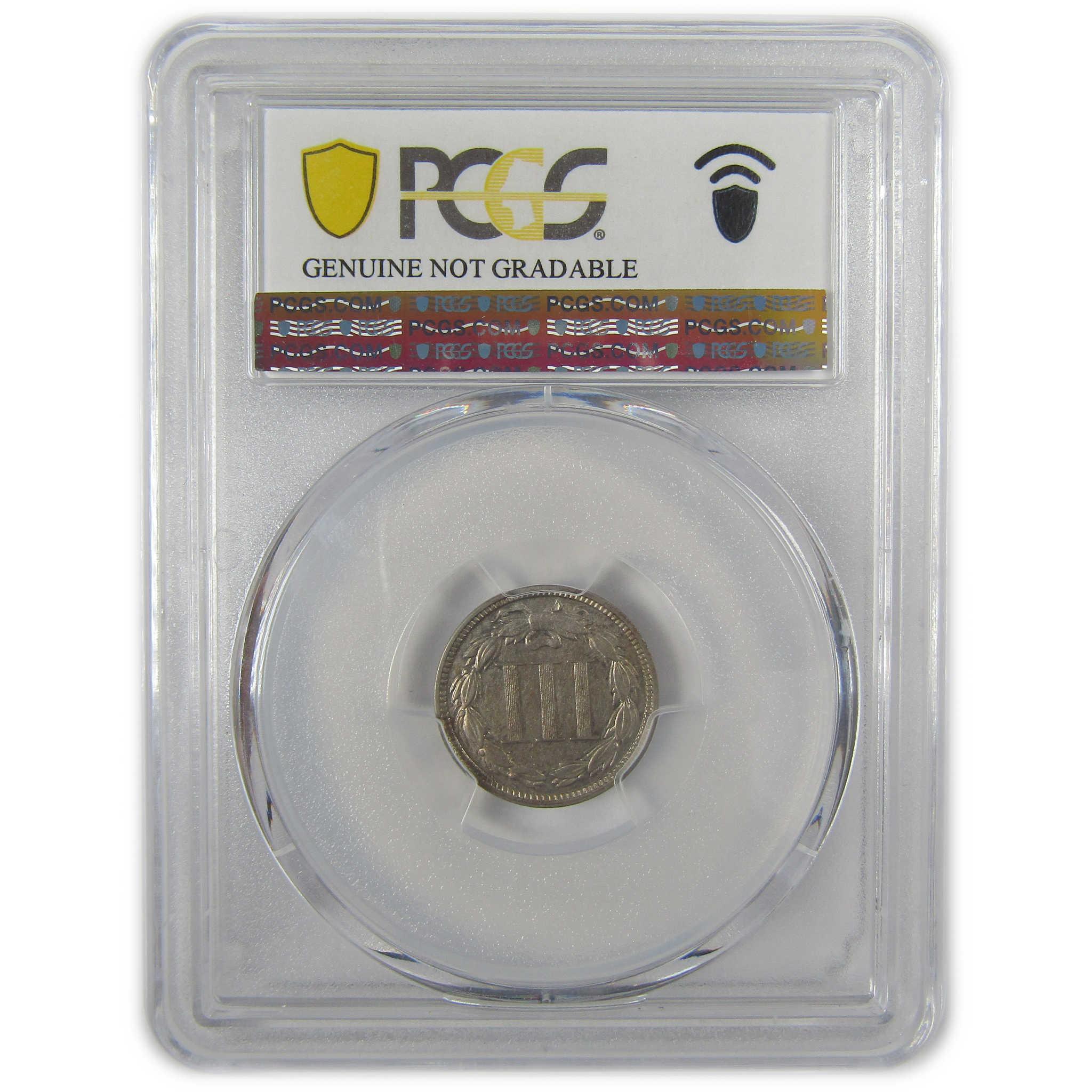 1876 Nickel Three Cent Piece AU Details PCGS 3c Coin SKU:I20019