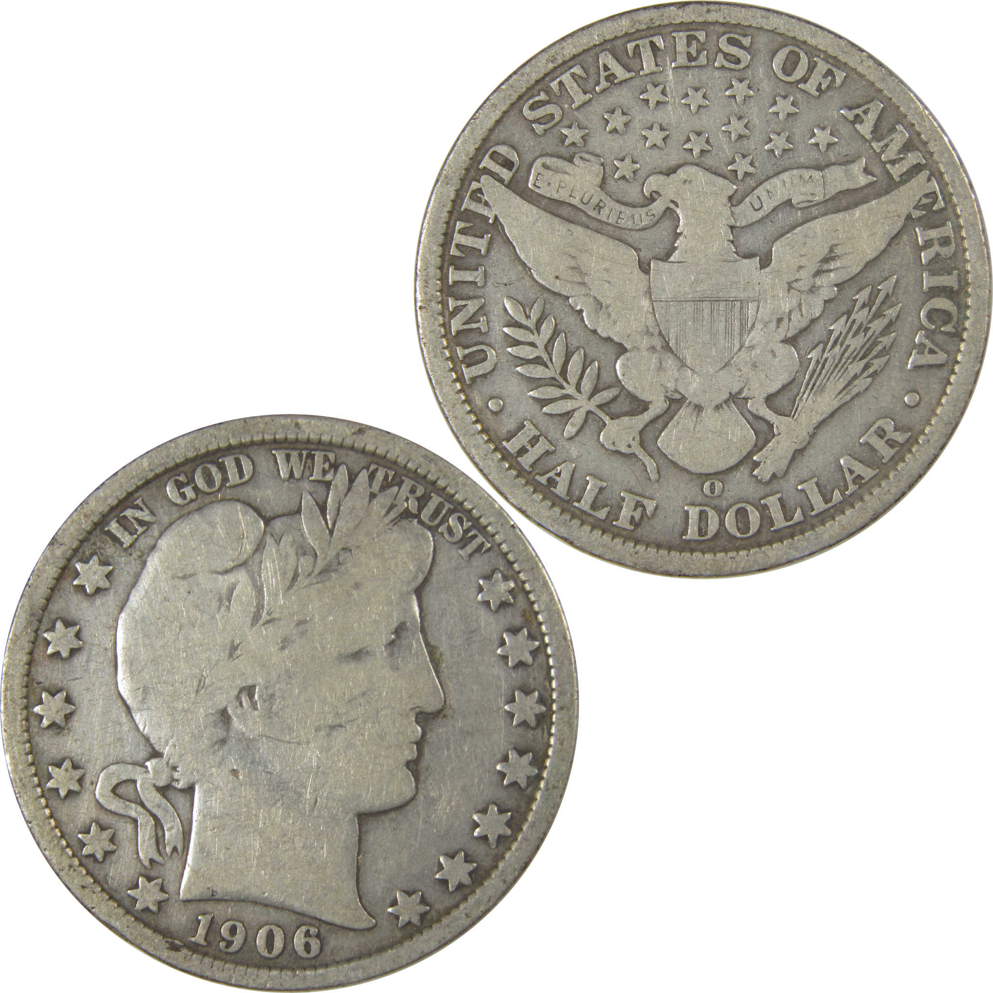 1906 O Barber Half Dollar VG Very Good Silver 50c Coin SKU:I22759