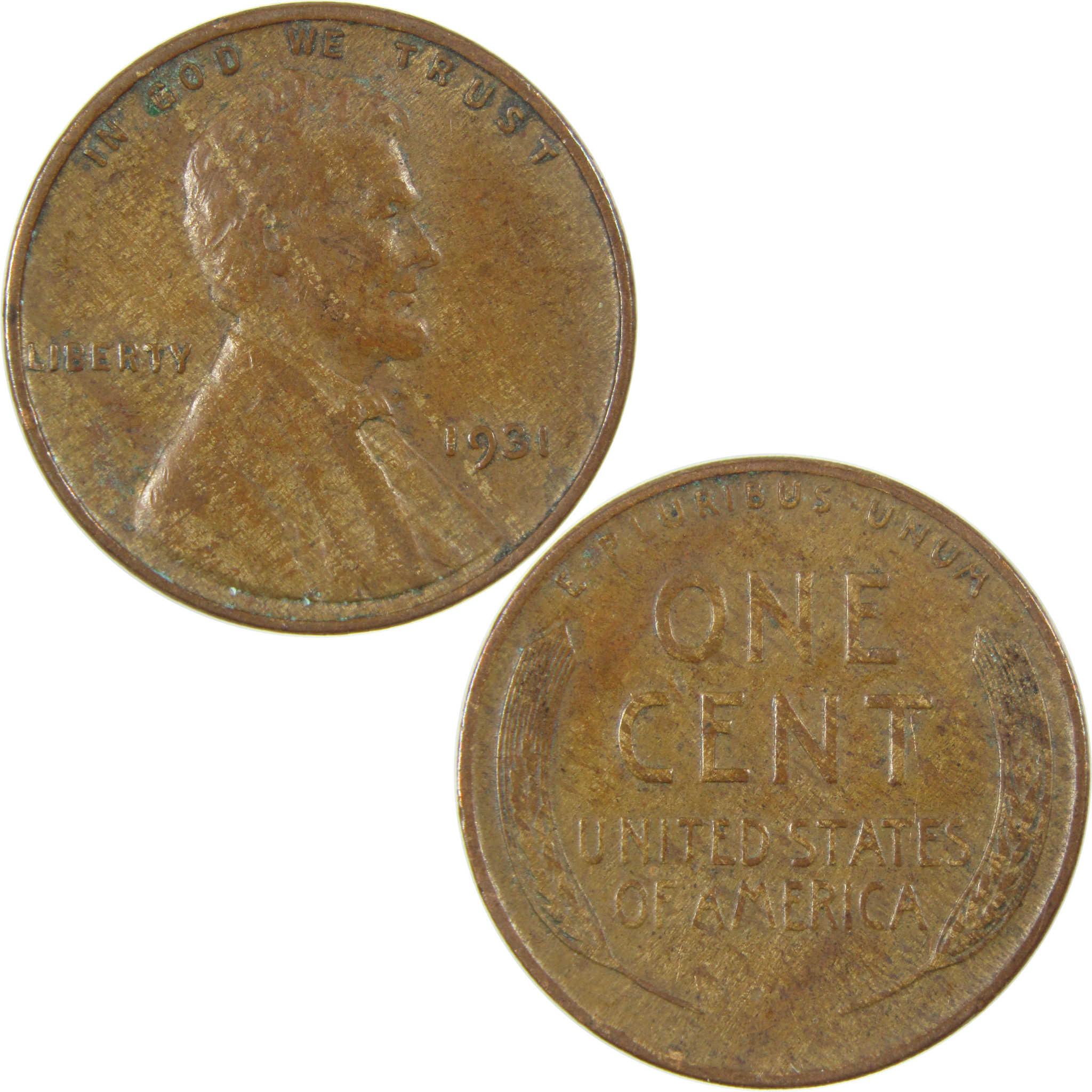 1931 Lincoln Wheat Cent VF Very Fine Penny 1c Coin SKU:I27298