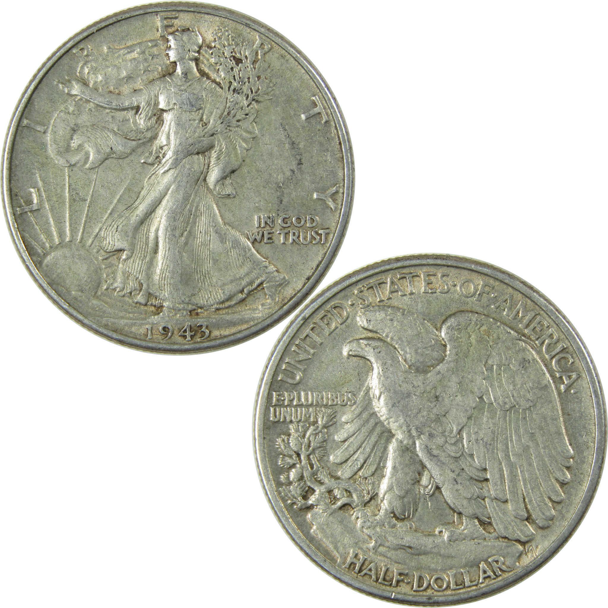 1943 Liberty Walking Silver Half Dollar XF EF Extremely Fine SKU:CP529
