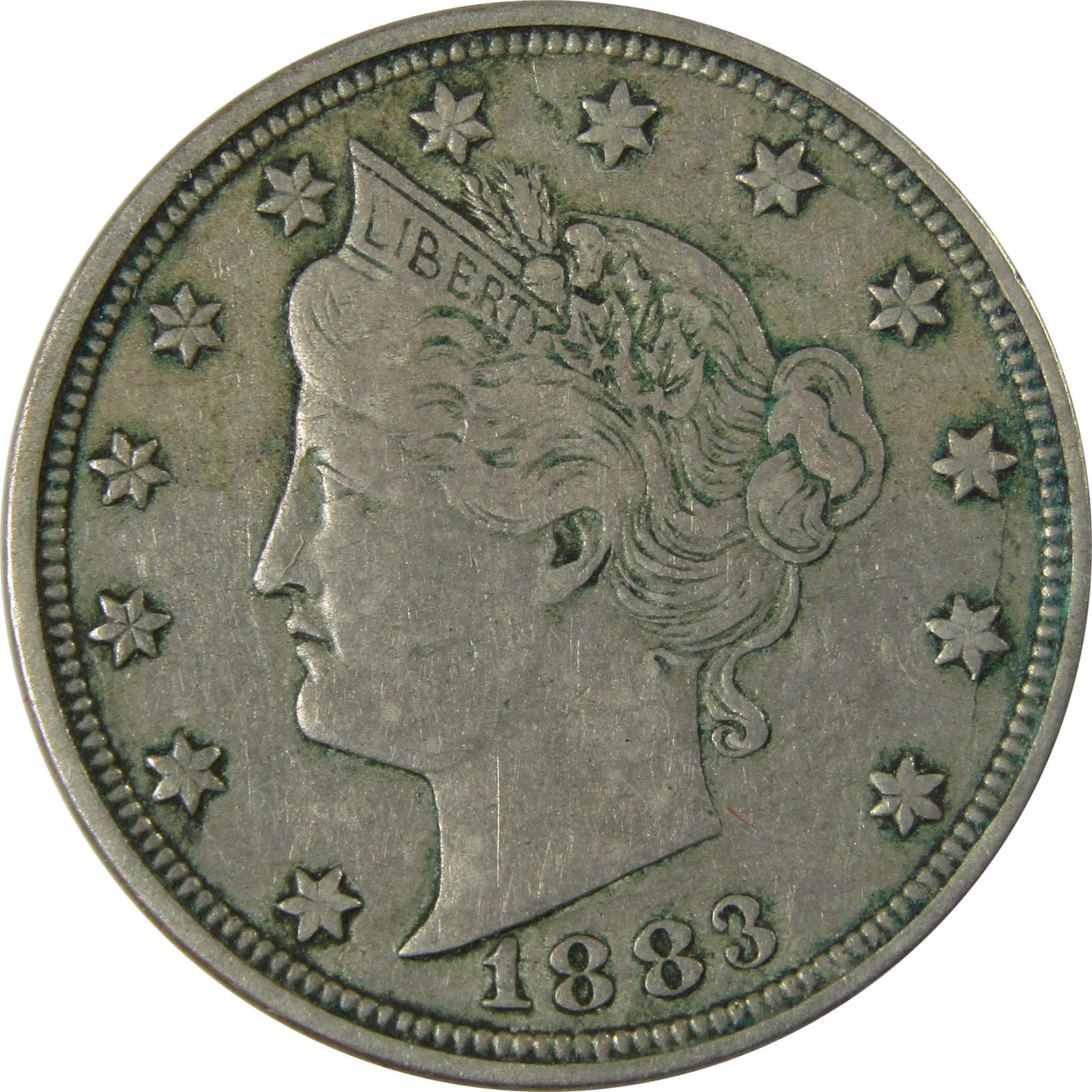 1883 No Cents Liberty Head V Nickel VF Very Fine 5c Coin SKU:I26525