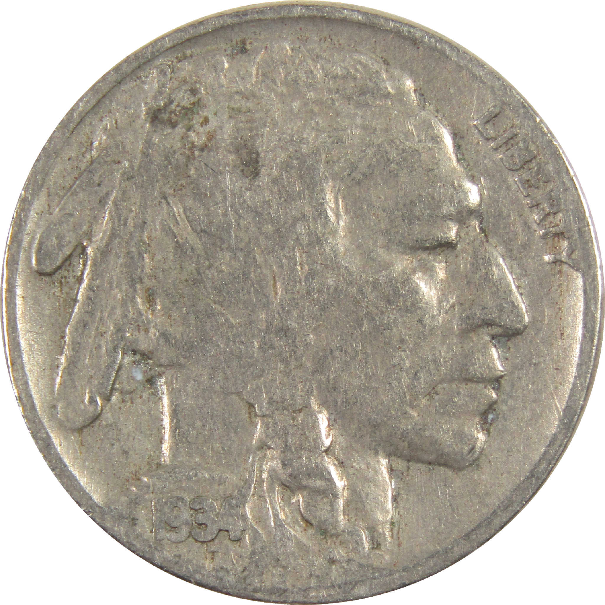 1934 Indian Head Buffalo Nickel G Good 5c Coin