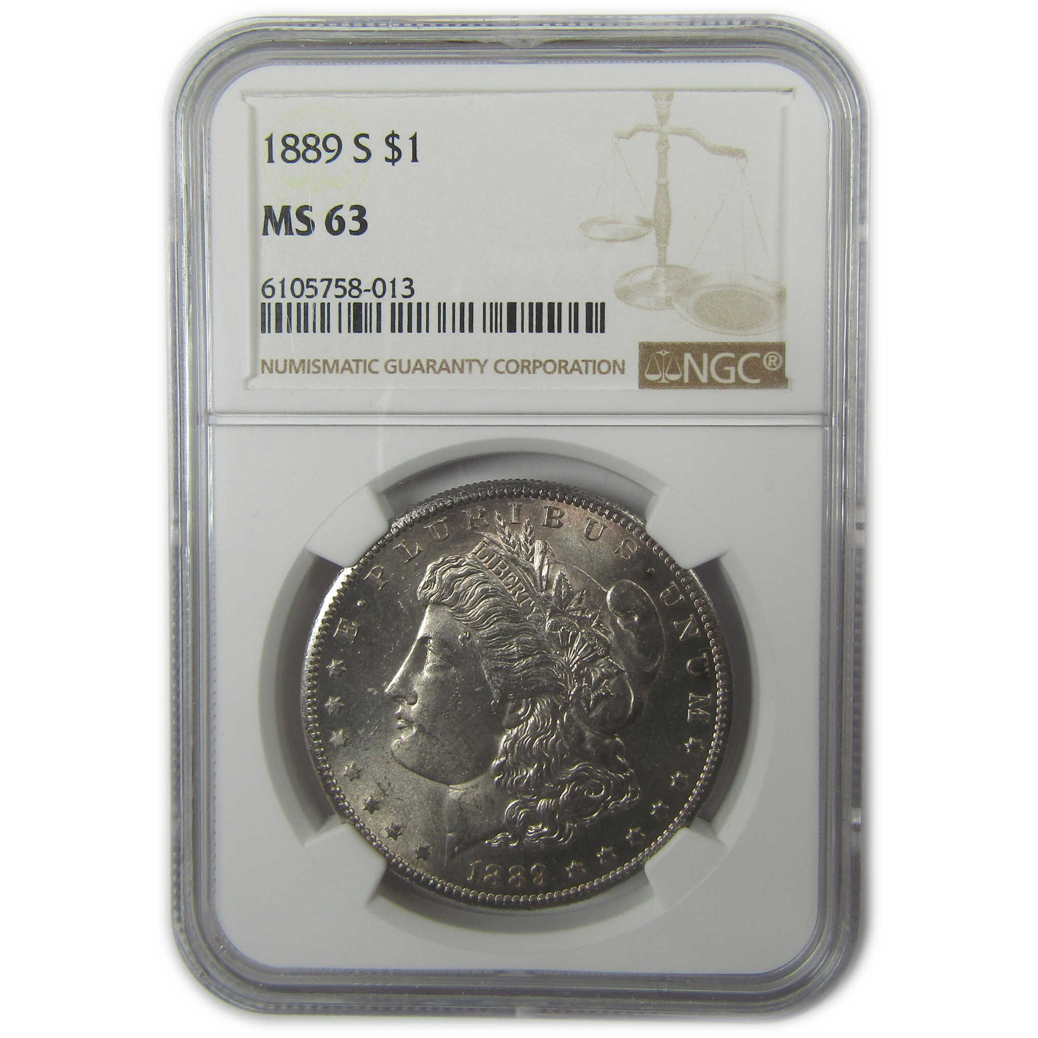 1889 S Morgan Silver Dollar MS 63 NGC Uncirculated $1 Coin SKU:I24850 - Morgan coin - Morgan silver dollar - Morgan silver dollar for sale - Profile Coins & Collectibles