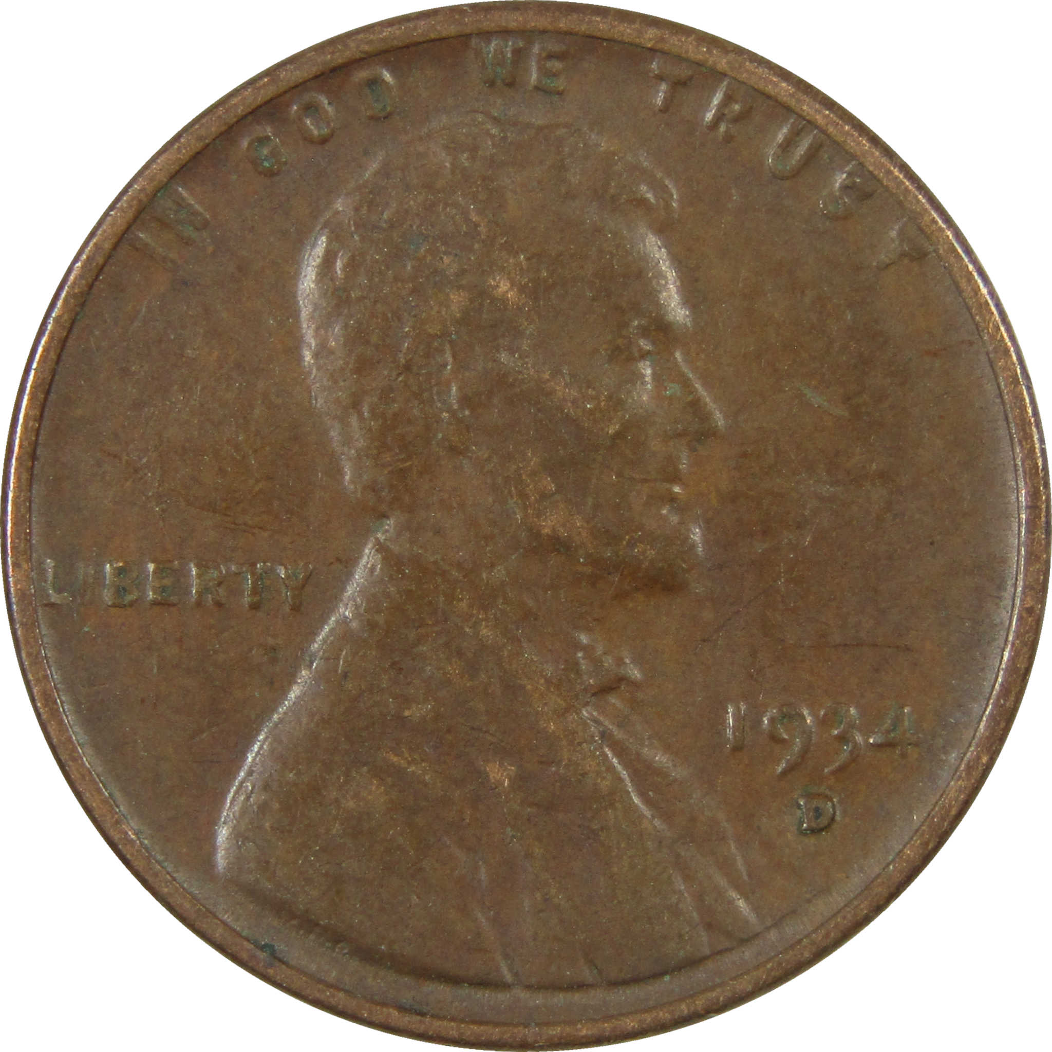 1934 D Lincoln Wheat Cent VF Very Fine Penny 1c Coin SKU:I26787
