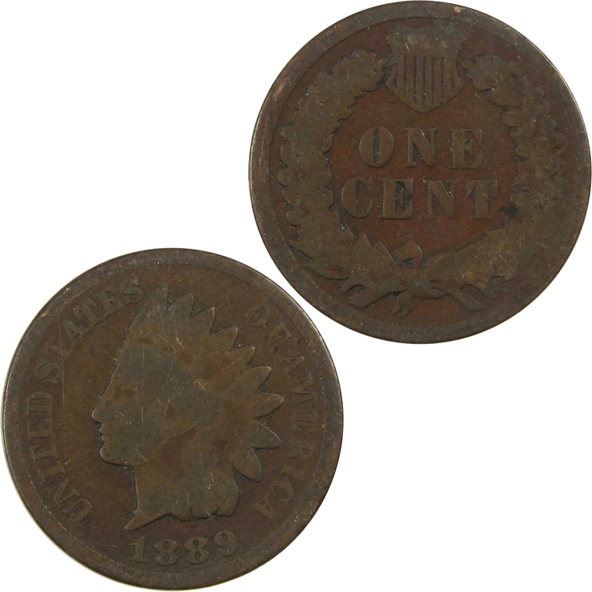 1889 Indian Head Cent G Good Penny 1c Coin SKU:I27038