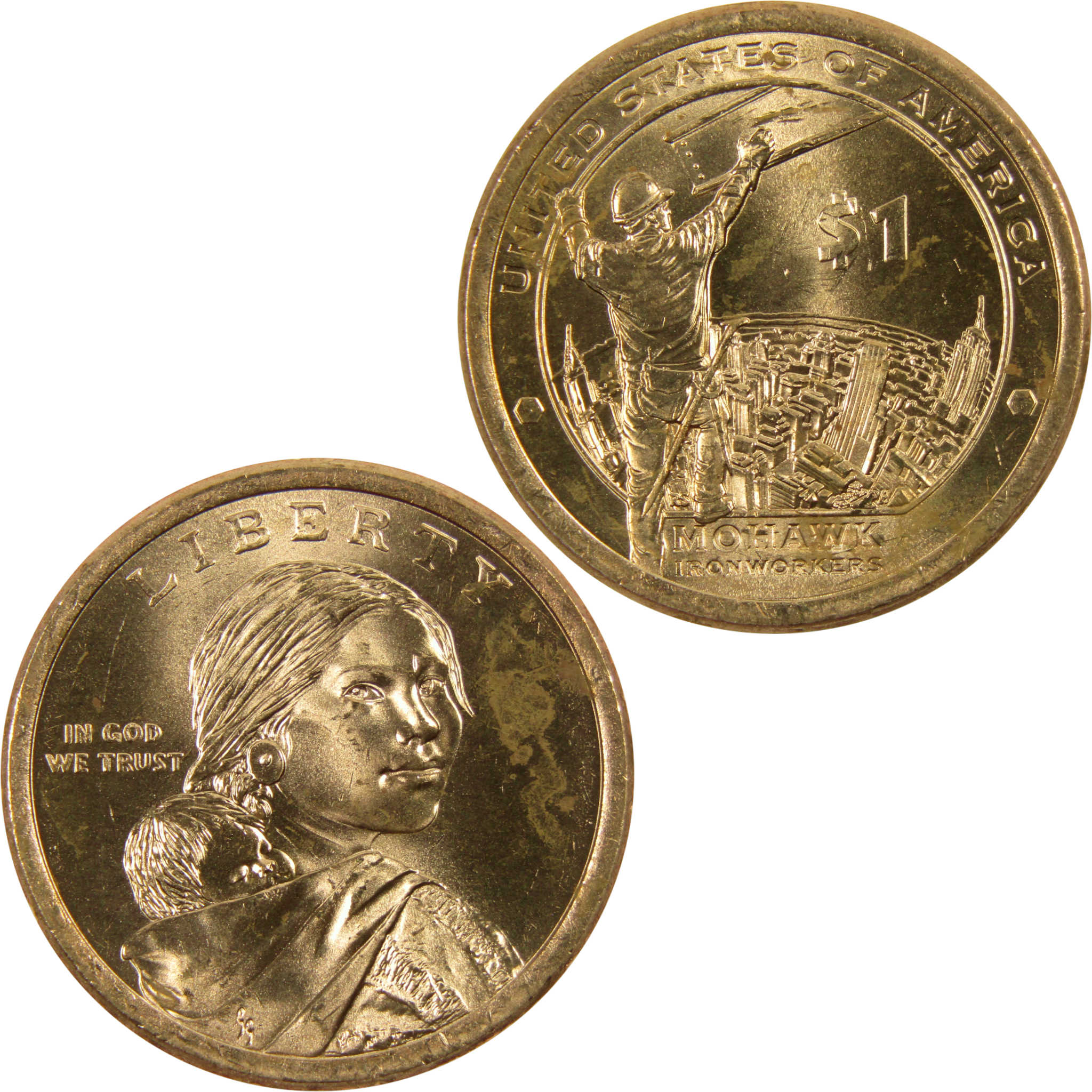 2015 P Mohawk Ironworkers Native American Dollar BU Uncirculated $1