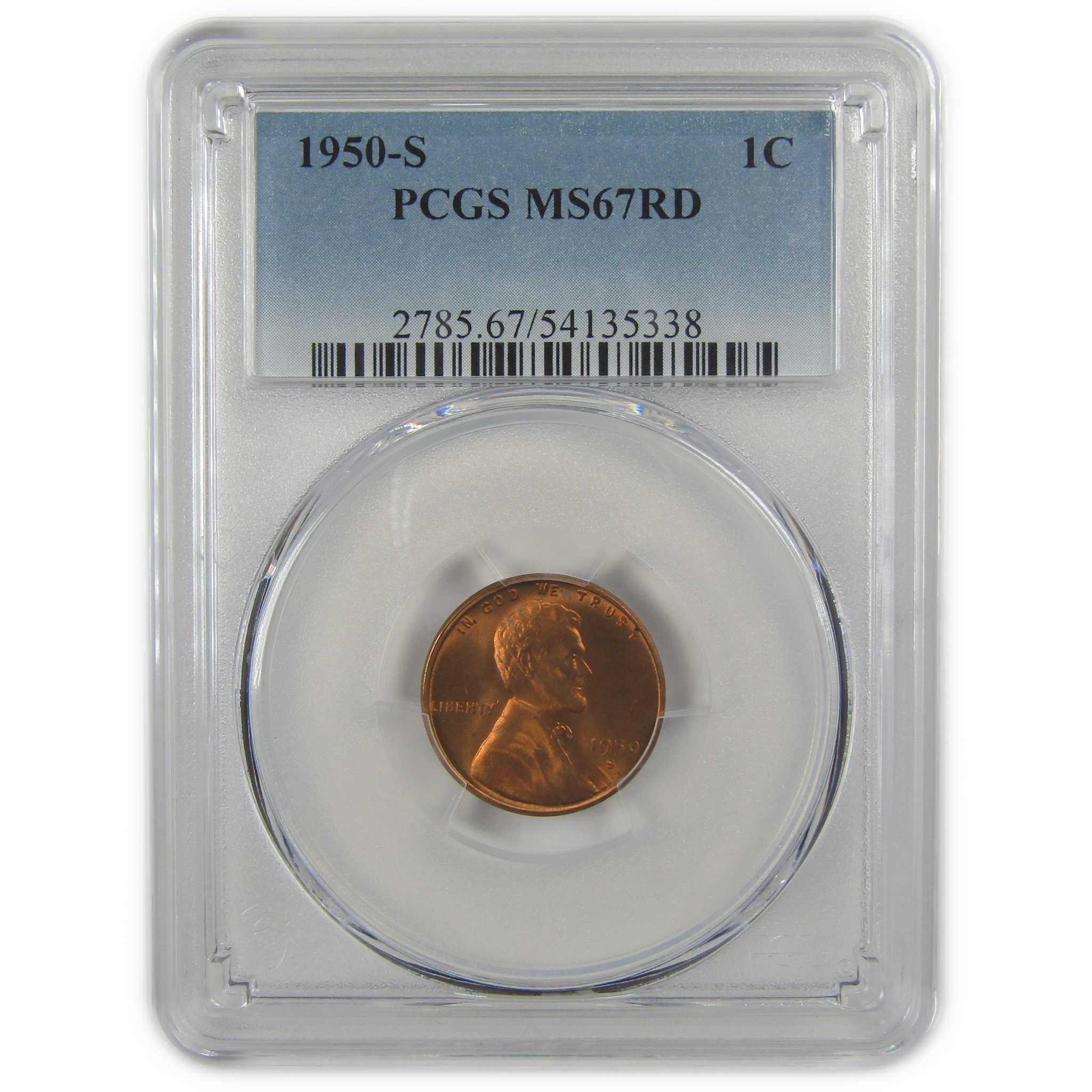 1950 S Lincoln Wheat Cent MS 67 RD PCGS Penny Uncirculated SKU:I22405