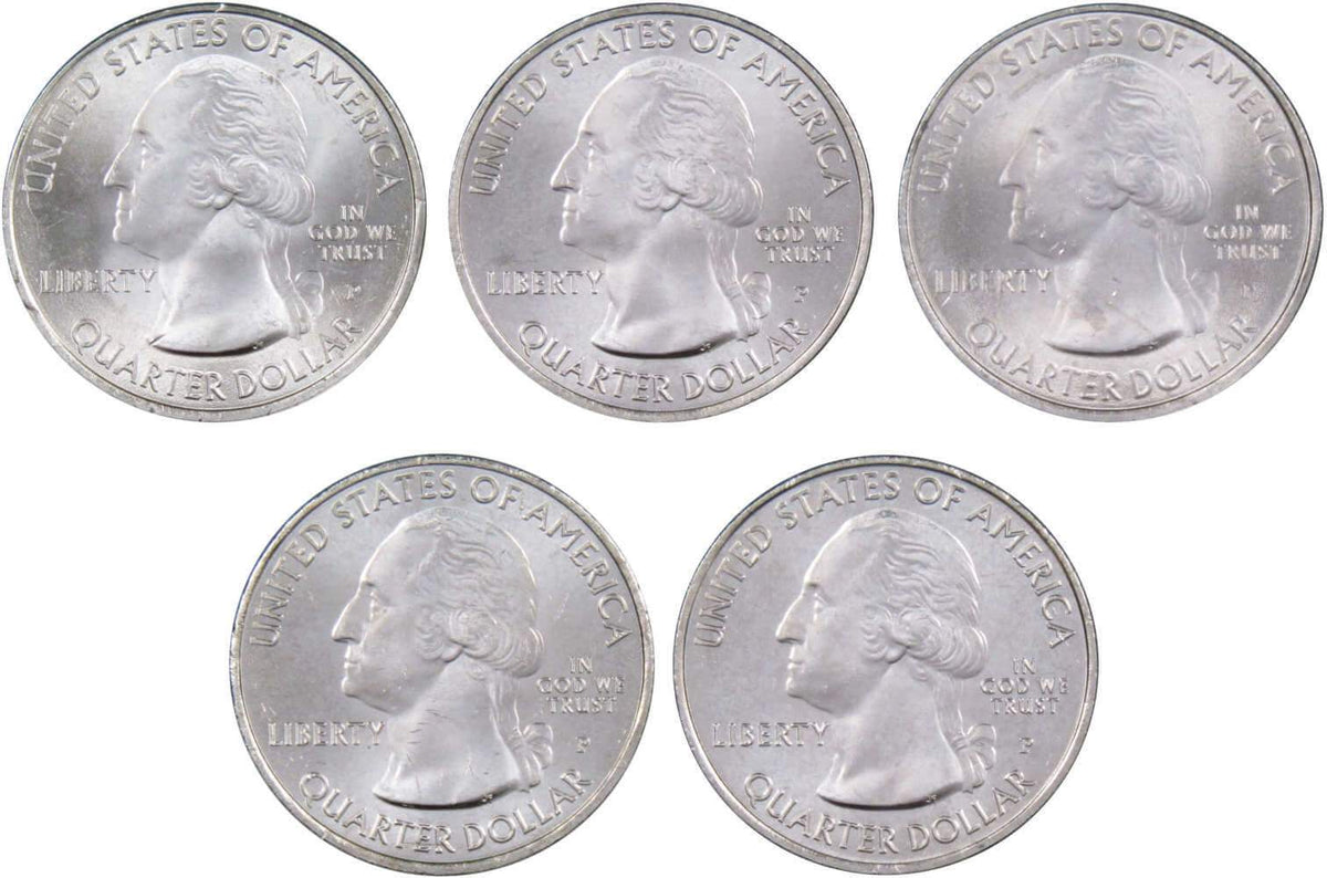 2016 P Quarter 5 Coin Set Clad Uncirculated Mint State 25c Collectible