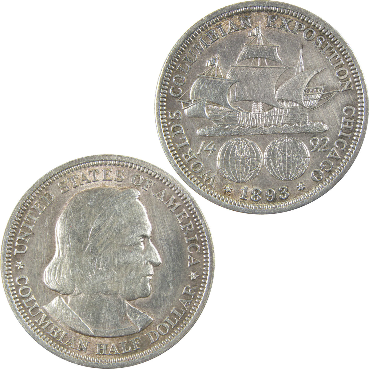 1893 Columbian Exposition Silver 50c XF EF Extremely Fine Details SKU:CP1798