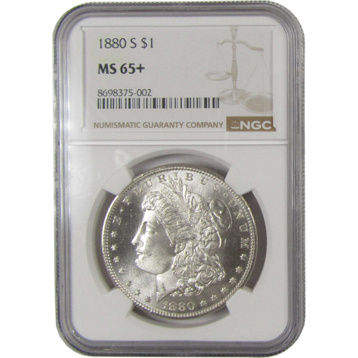 1880 S Morgan Silver Dollar MS 65+ NGC Uncirculated $1 Coin - Morgan coin - Morgan silver dollar - Morgan silver dollar for sale - Profile Coins & Collectibles