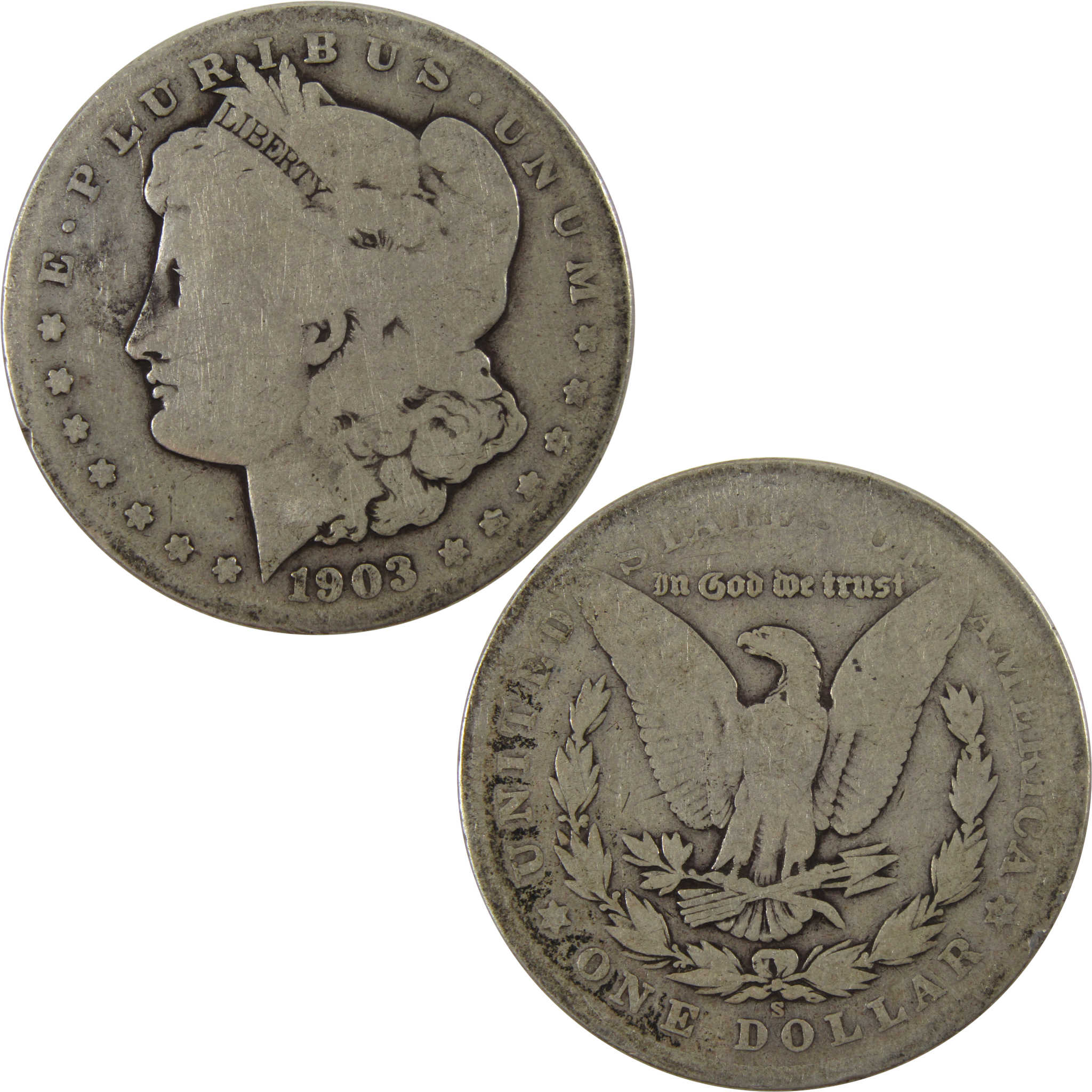 1903 S Morgan Dollar AG About Good 90% Silver $1 Coin SKU:I9886 - Morgan coin - Morgan silver dollar - Morgan silver dollar for sale - Profile Coins & Collectibles