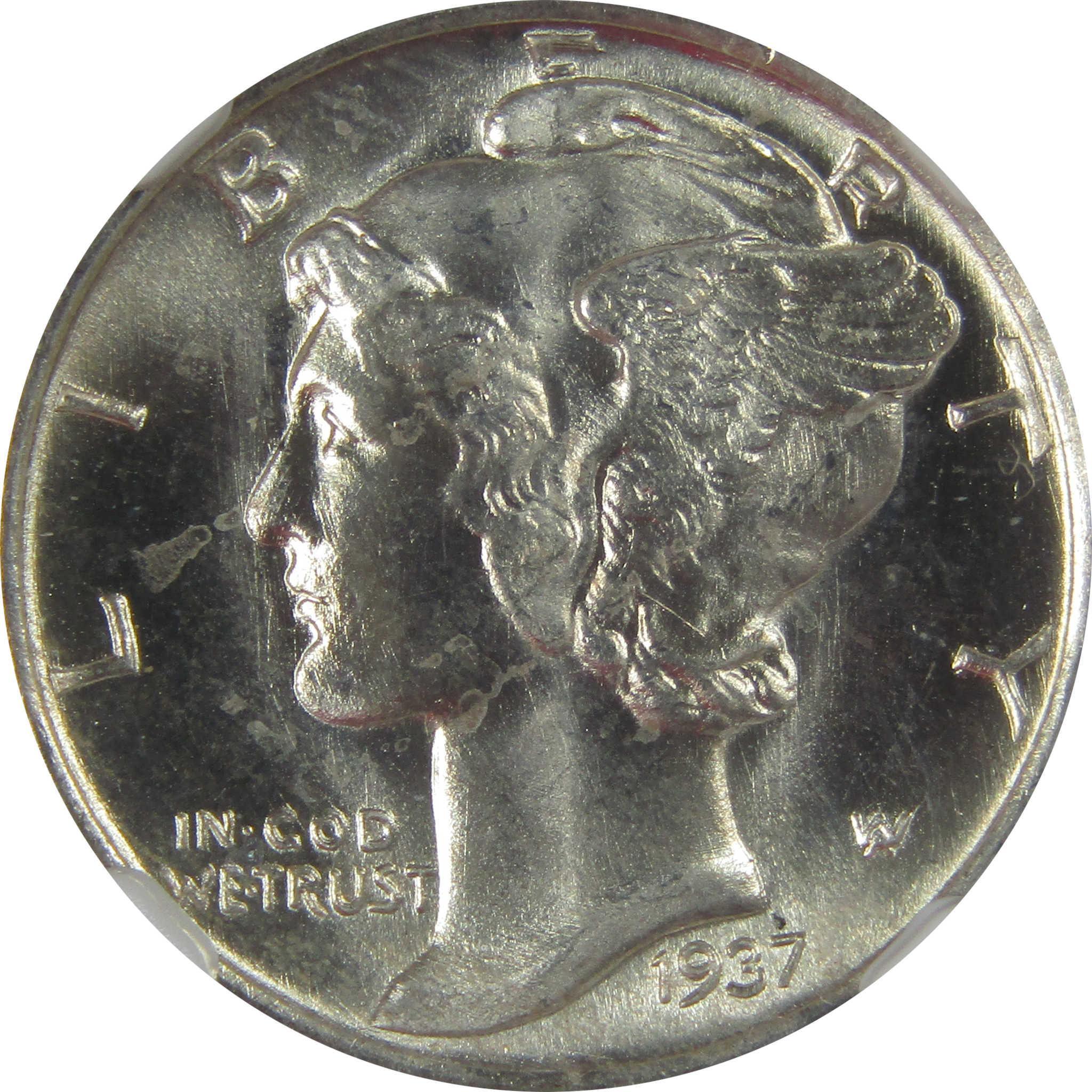 1937 S Mercury Dime MS 65 FB NGC Silver Uncirculated SKU:I23214