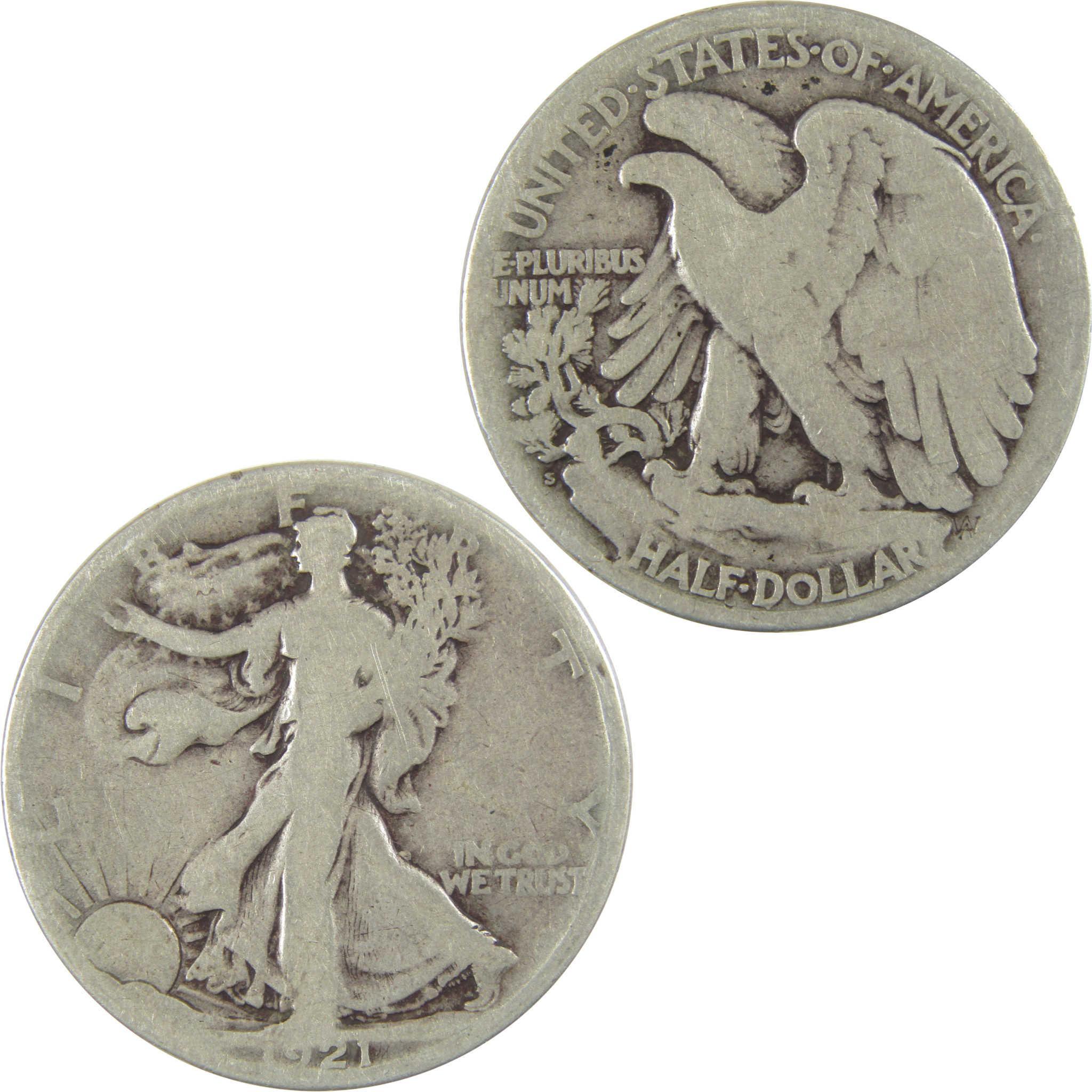 1921 S Liberty Walking Half Dollar G Good Silver 50c Coin SKU:CPC0705