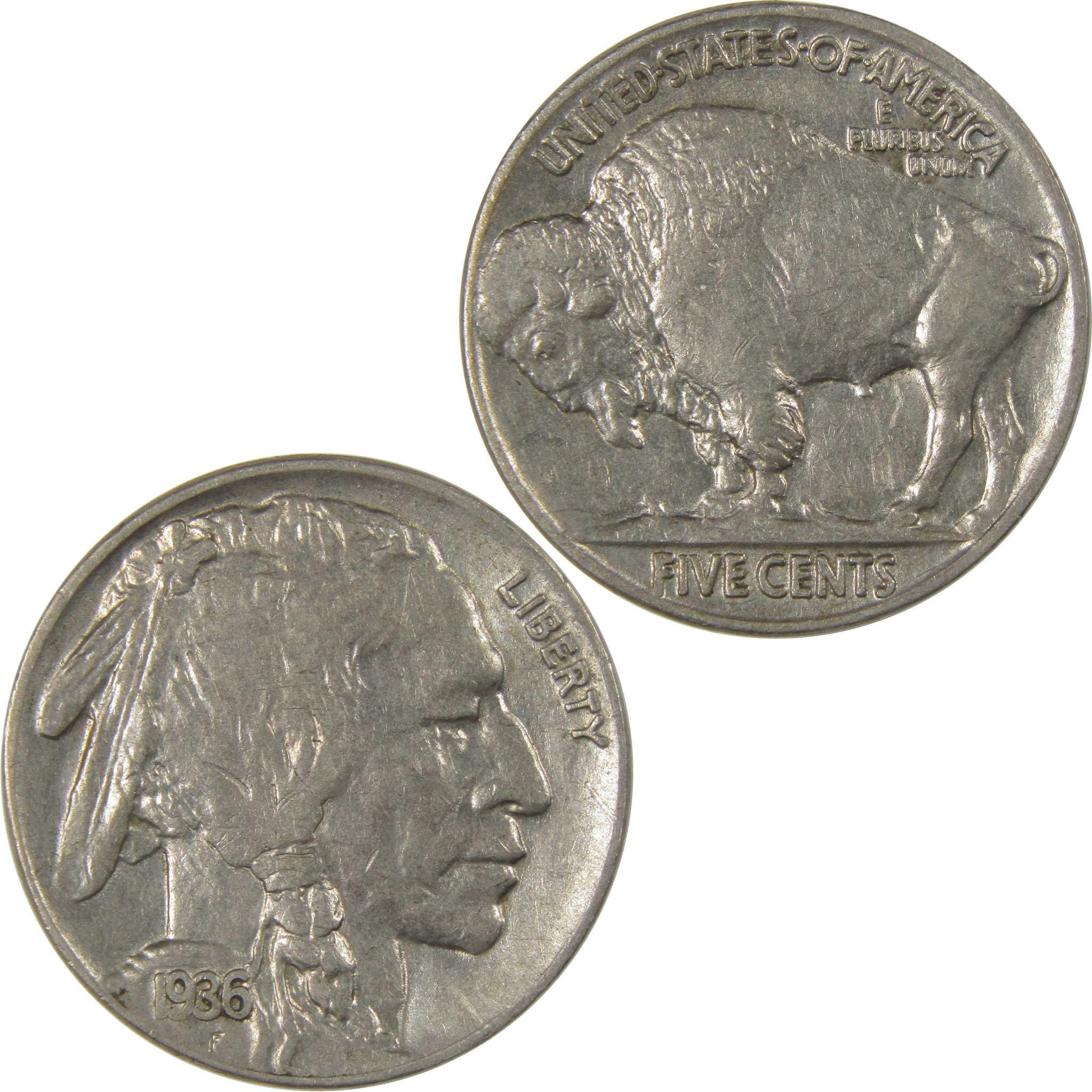 1936 Indian Head Buffalo Nickel AU About Uncirculated SKU:I24026
