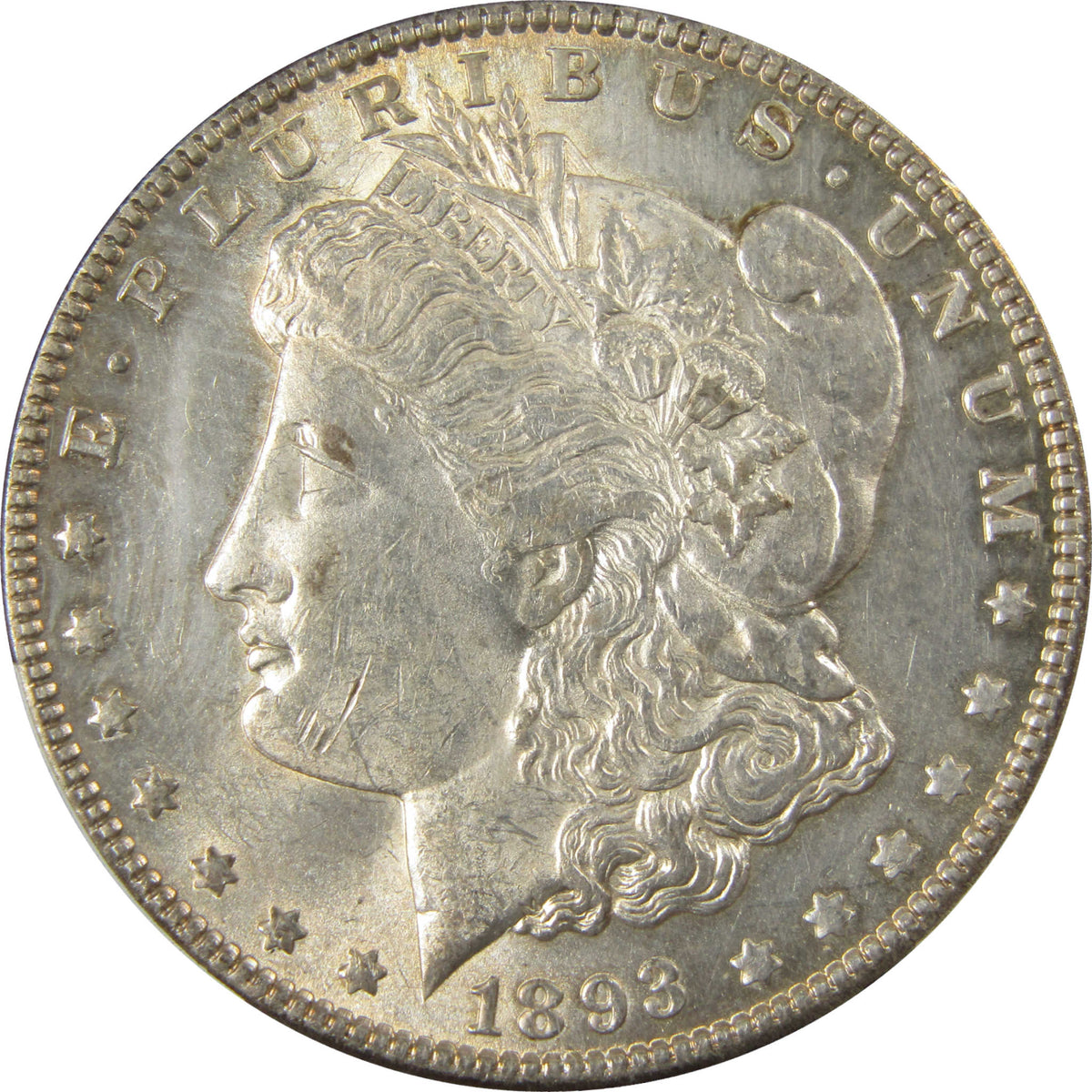 1893 Morgan Silver Dollar AU 58 PCGS $1 Coin Collectible SKU:I23406