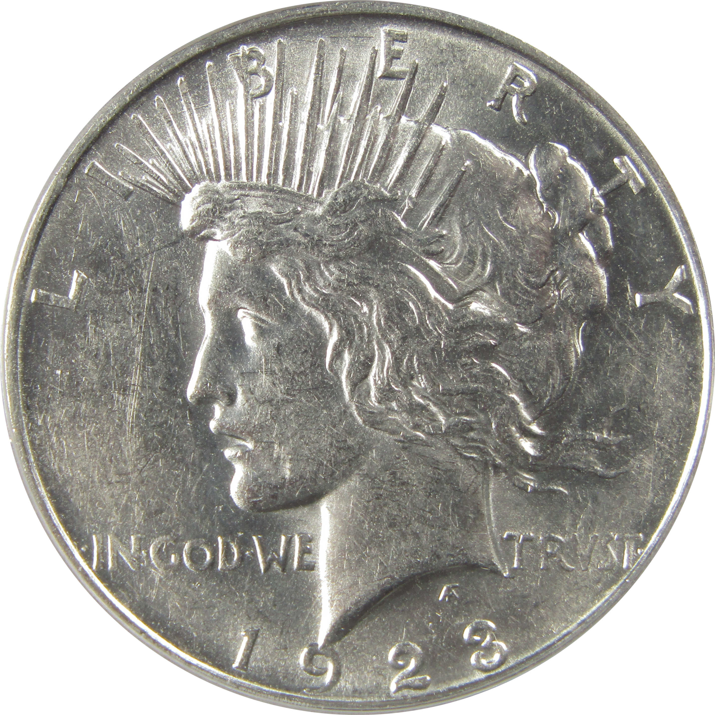 1923 D Peace Dollar AU 58 ANACS Silver $1 Coin SKU:I22156