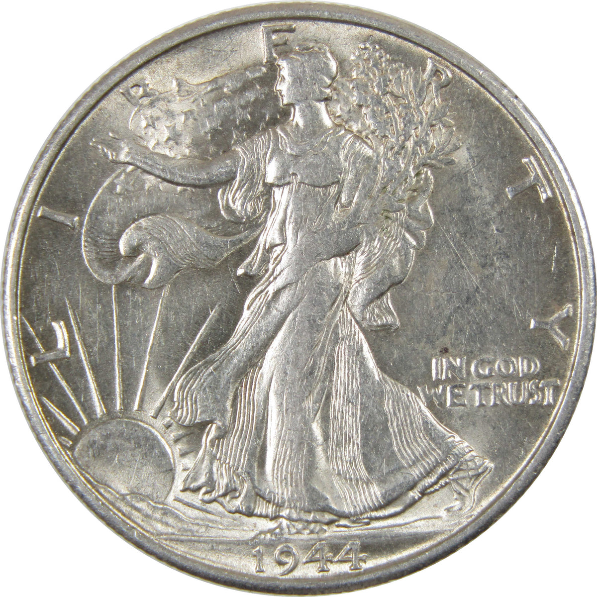 1944 S Liberty Walking Silver 50c Borderline Uncirculated SKU:I28668