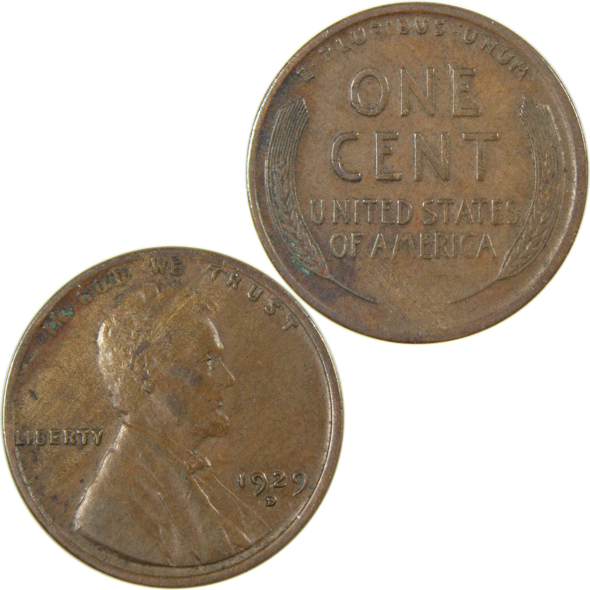 1929 D Lincoln Wheat Cent VF Very Fine Penny 1c Coin SKU:I27273