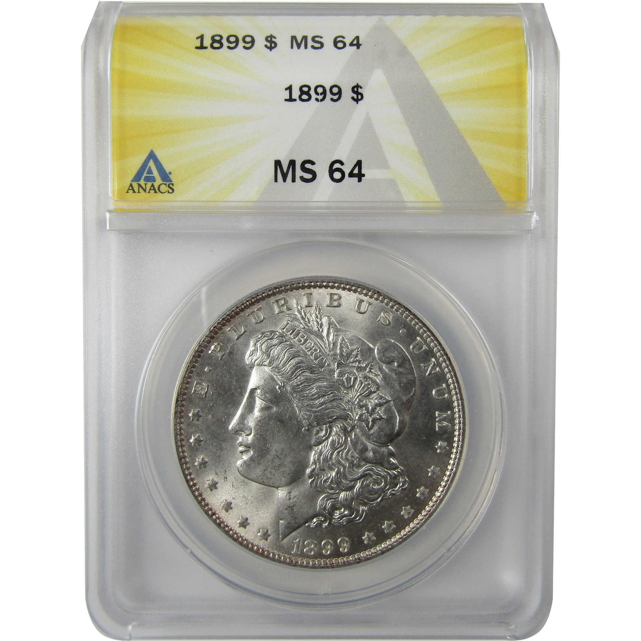 1899 Morgan Silver Dollar MS 64 ANACS Uncirculated $1 Coin SKU:I25911 - Morgan coin - Morgan silver dollar - Morgan silver dollar for sale - Profile Coins & Collectibles