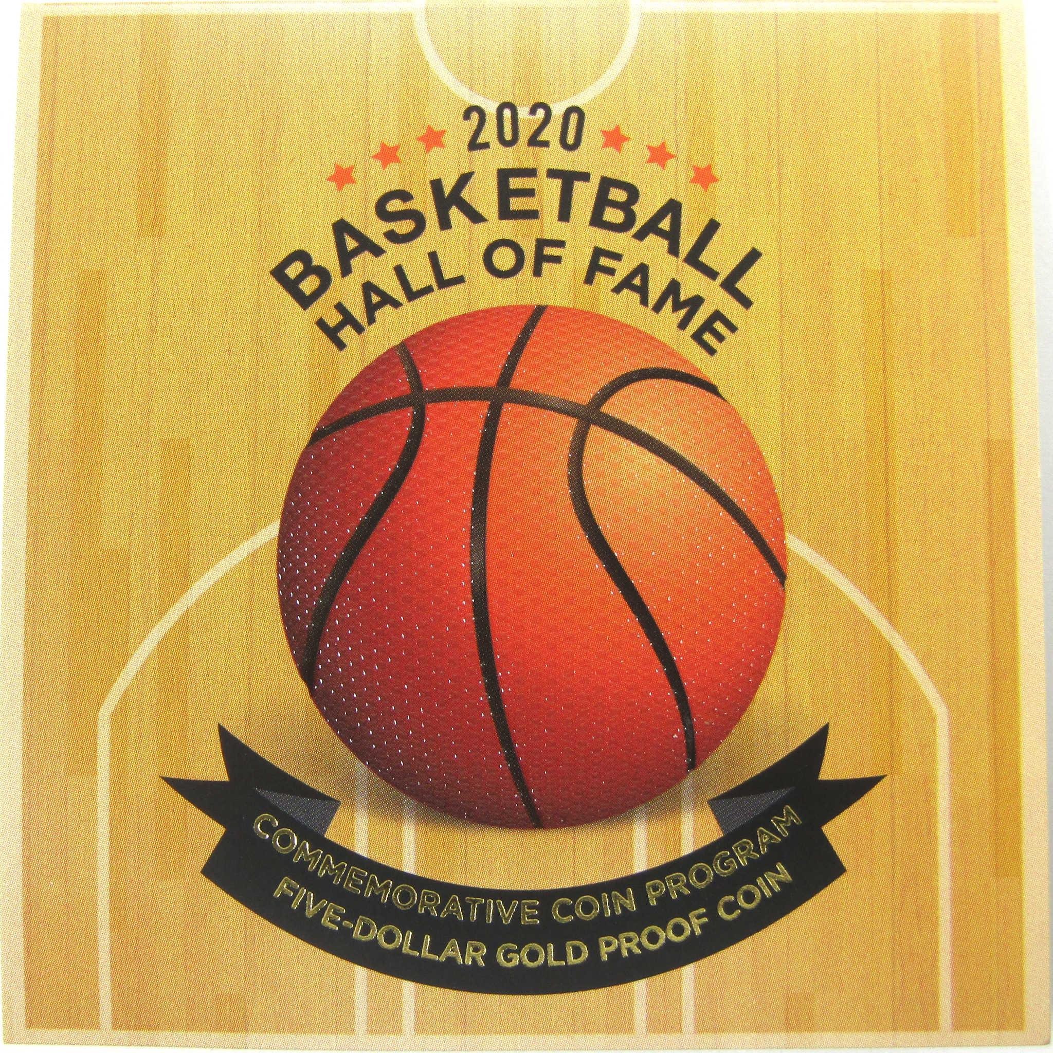 2020 W Basketball Hall of Fame Commemorative Gold Proof OGP COA