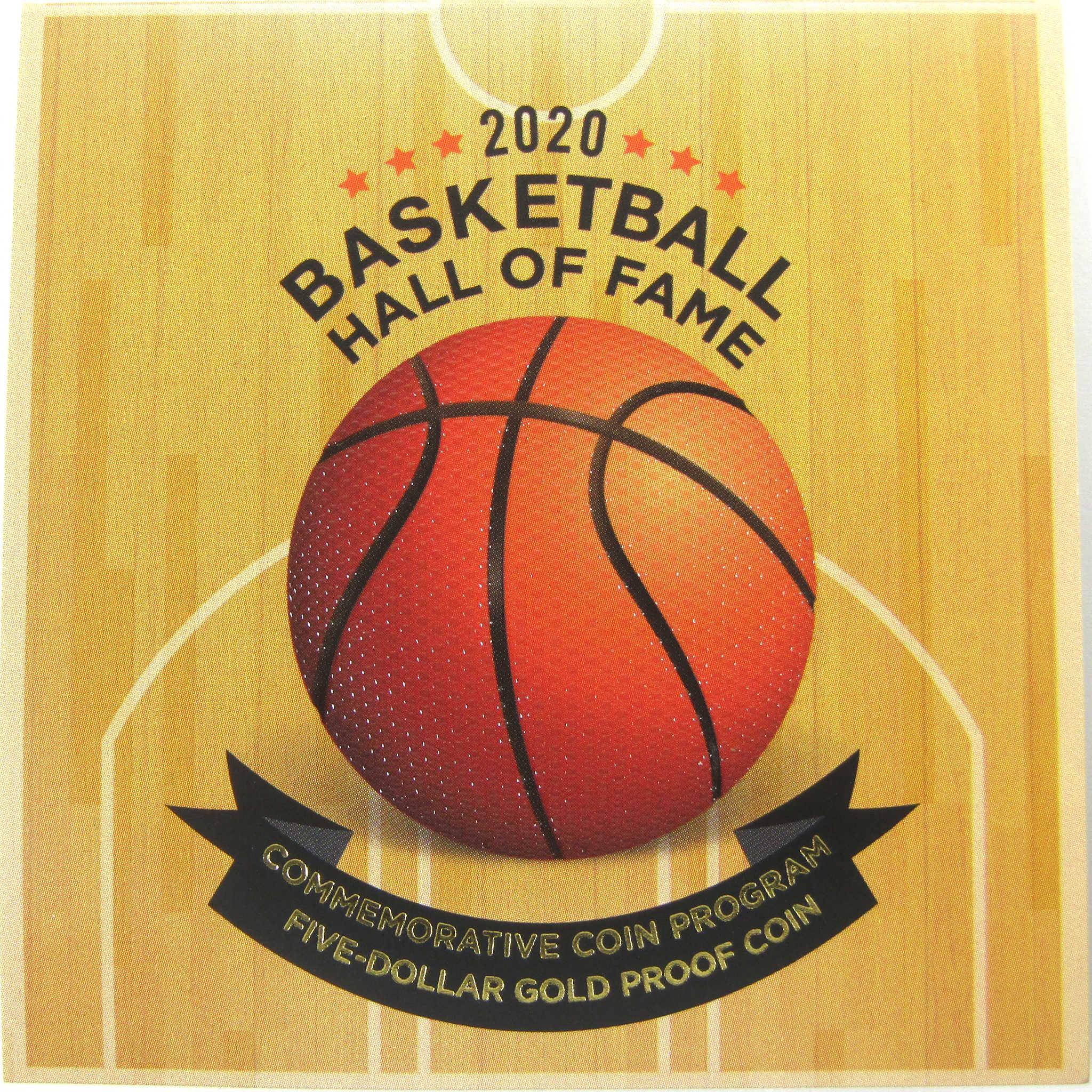 2020 W Basketball Hall of Fame Commemorative Gold Proof OGP COA