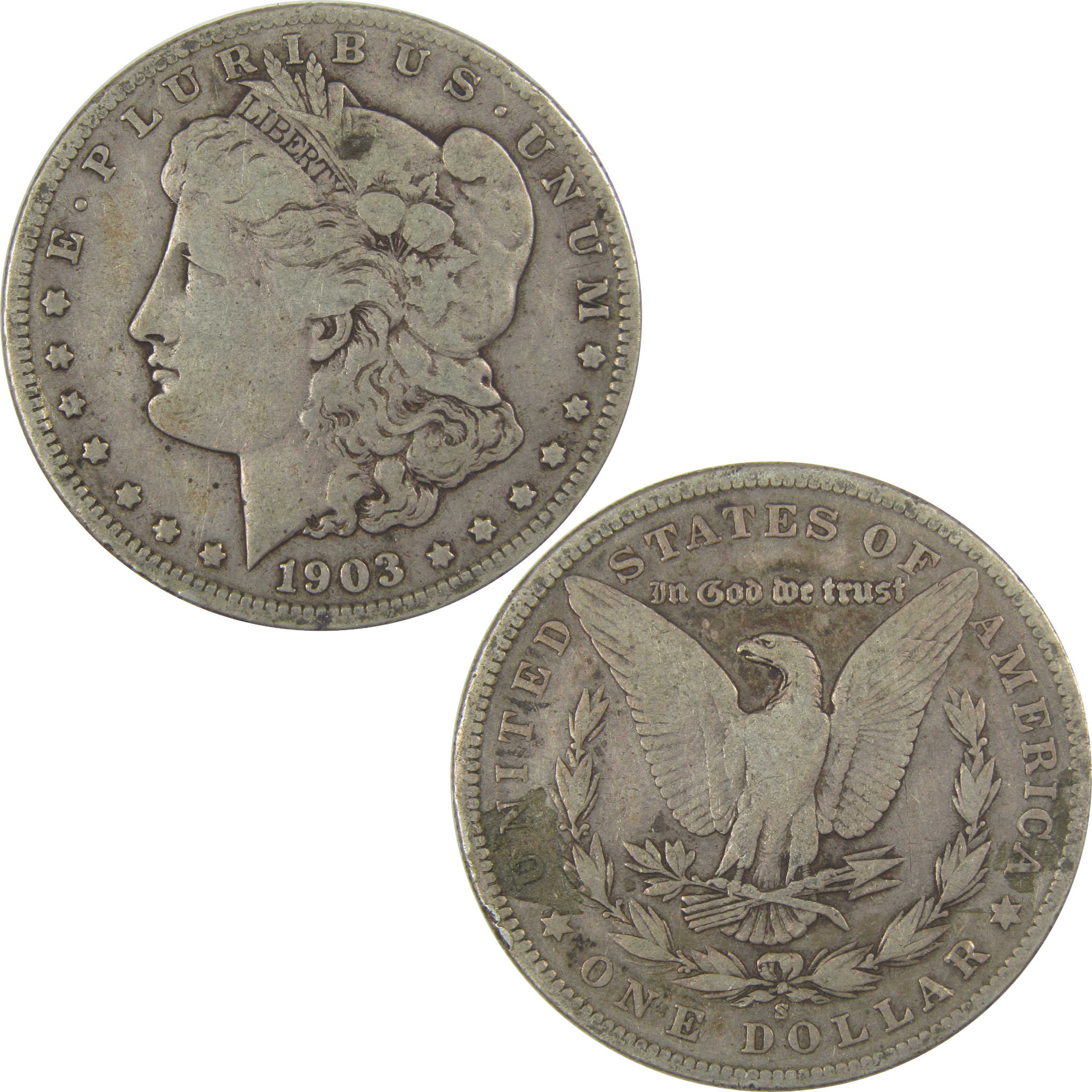 1903 S Morgan Dollar F Fine Silver $1 Coin SKU:CPC1088 - Morgan coin - Morgan silver dollar - Morgan silver dollar for sale - Profile Coins & Collectibles