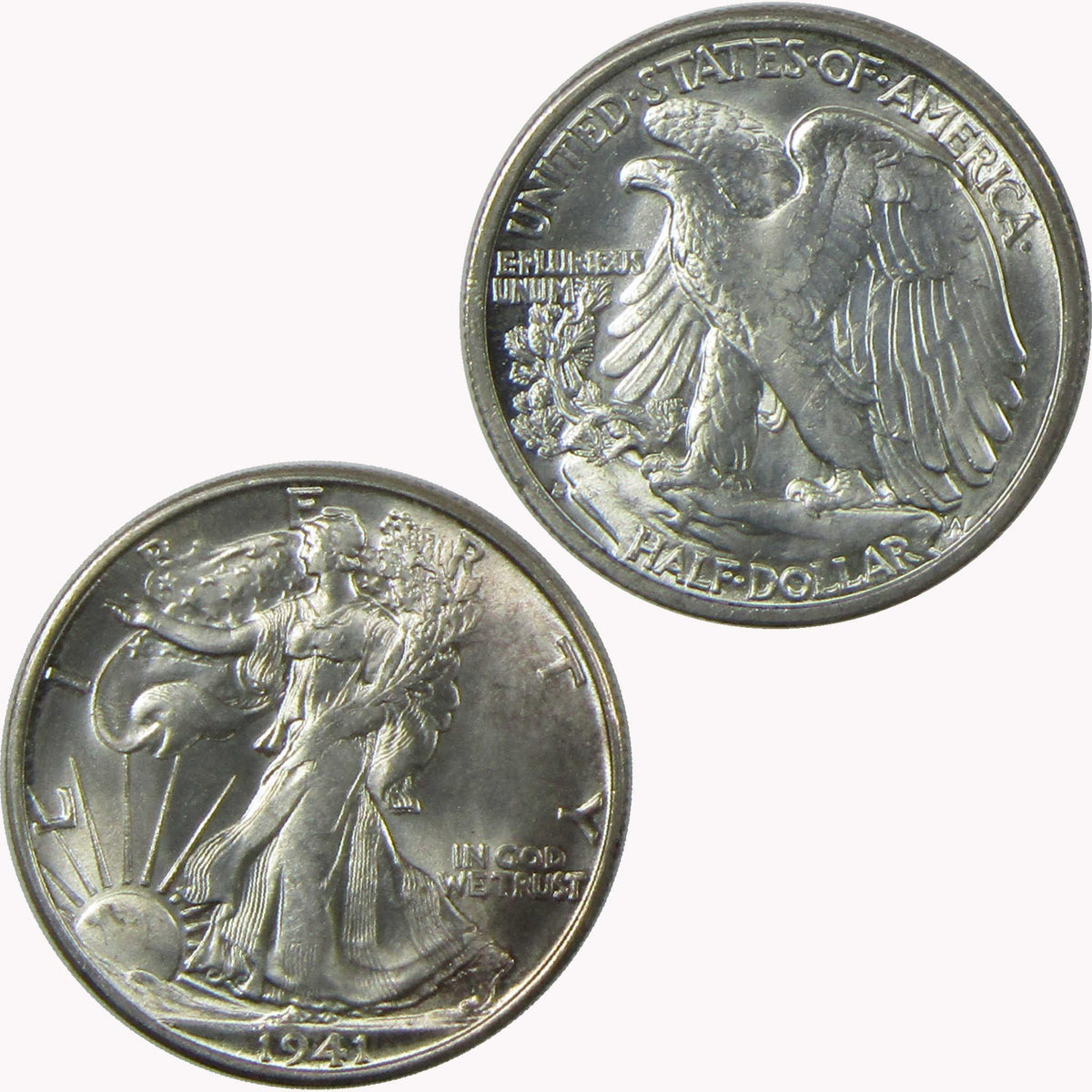 1941 S Liberty Walking Silver Half Dollar BU Very Choice Uncirculated