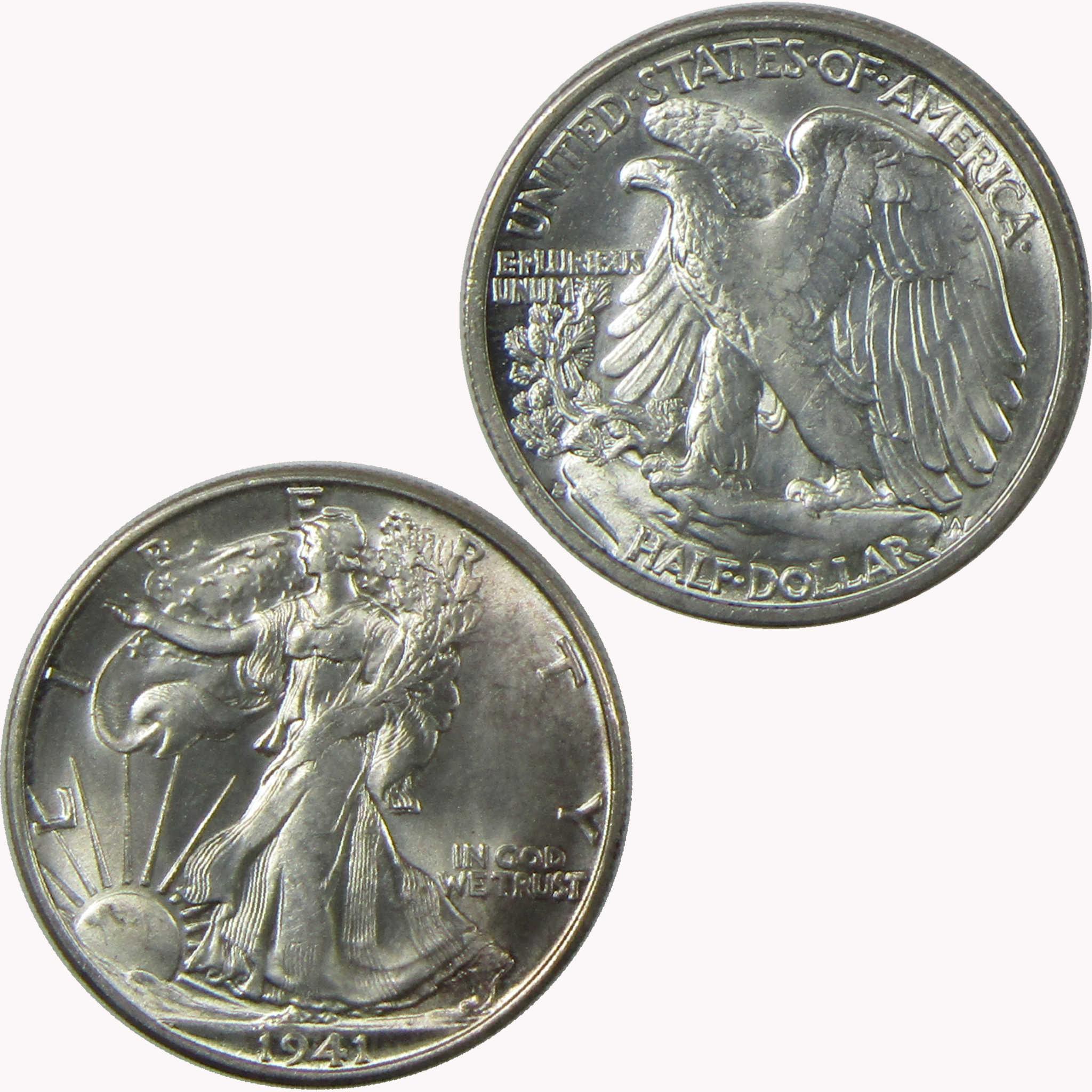 1941 S Liberty Walking Silver Half Dollar BU Very Choice Uncirculated