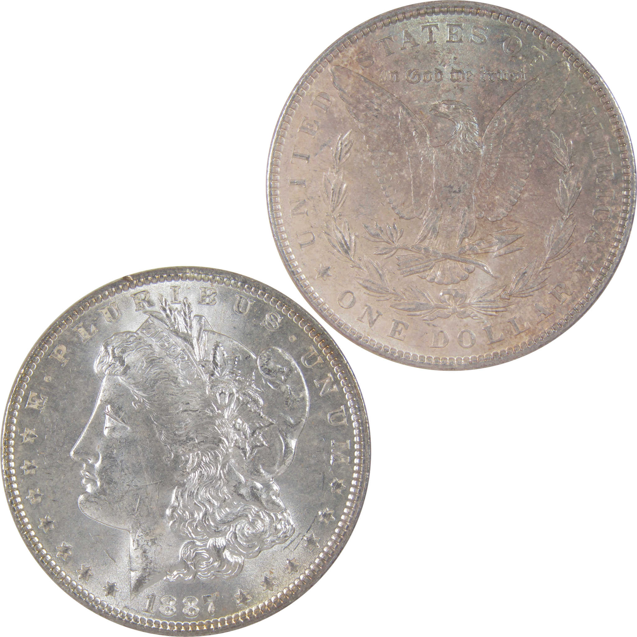 1887 Morgan Dollar Uncirculated Silver Toned Reverse SKU:I18866