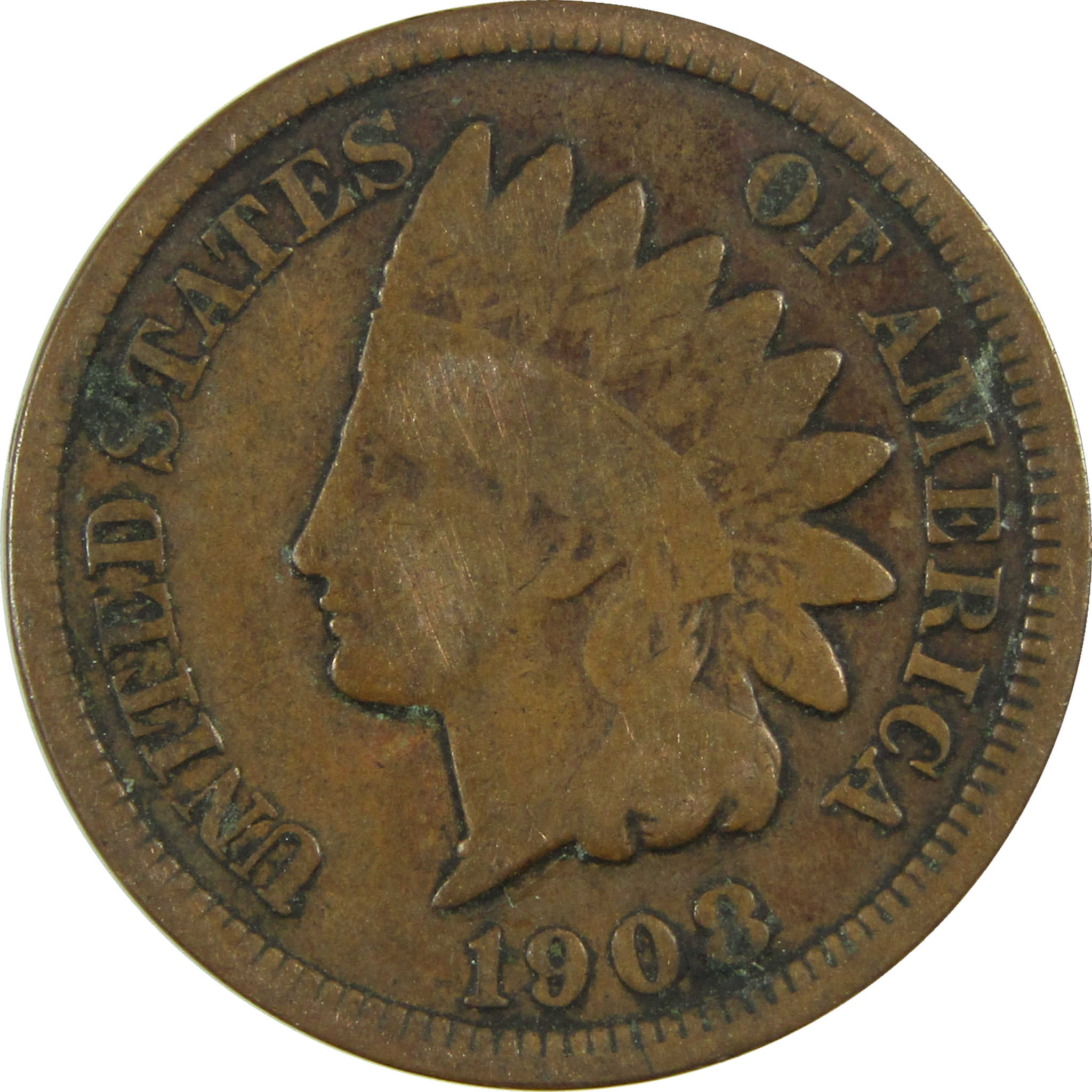 1908 Indian Head Cent G Good Penny 1c Coin SKU:I27019