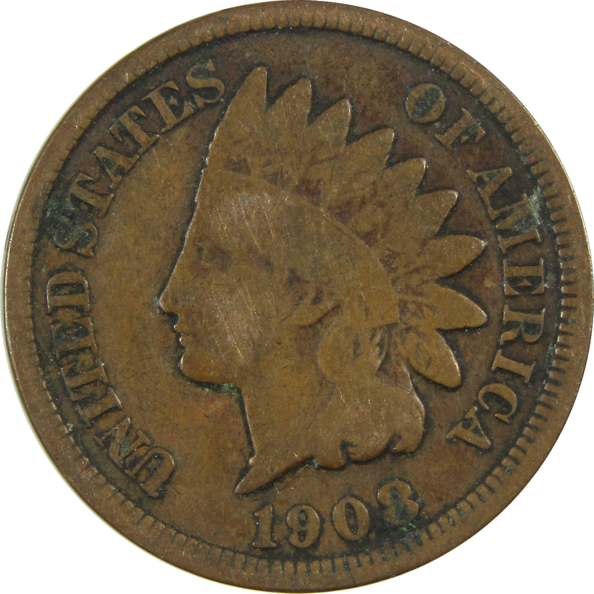1908 Indian Head Cent G Good Penny 1c Coin SKU:I27019