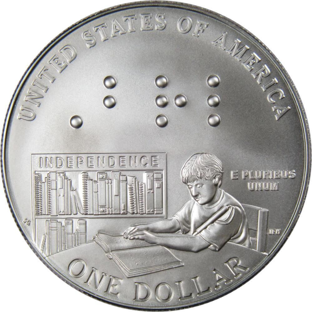 2009 P Louis Braille Commemorative Silver Dollar Uncirculated $1 Coin