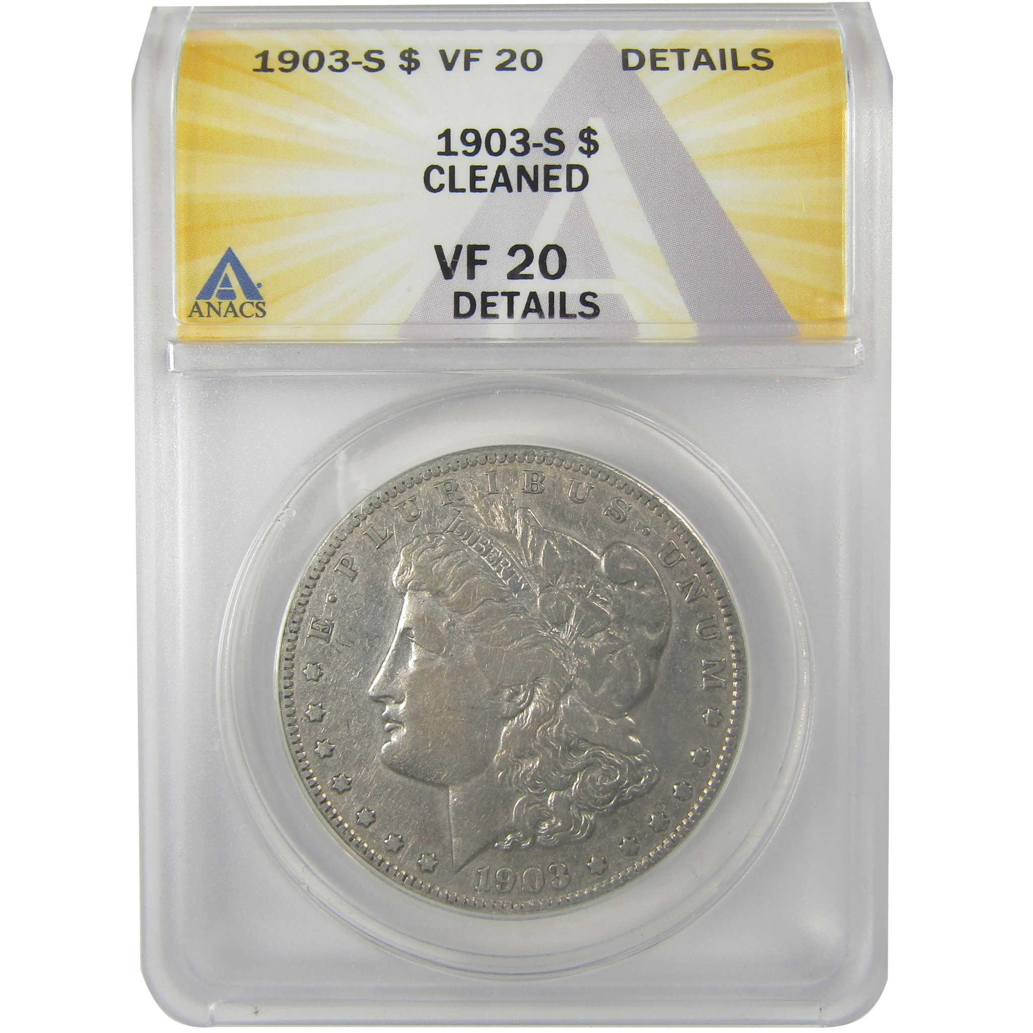 1903 S Morgan Dollar VF 20 Details ANACS Silver $1 Coin SKU:I21720 - Morgan coin - Morgan silver dollar - Morgan silver dollar for sale - Profile Coins & Collectibles