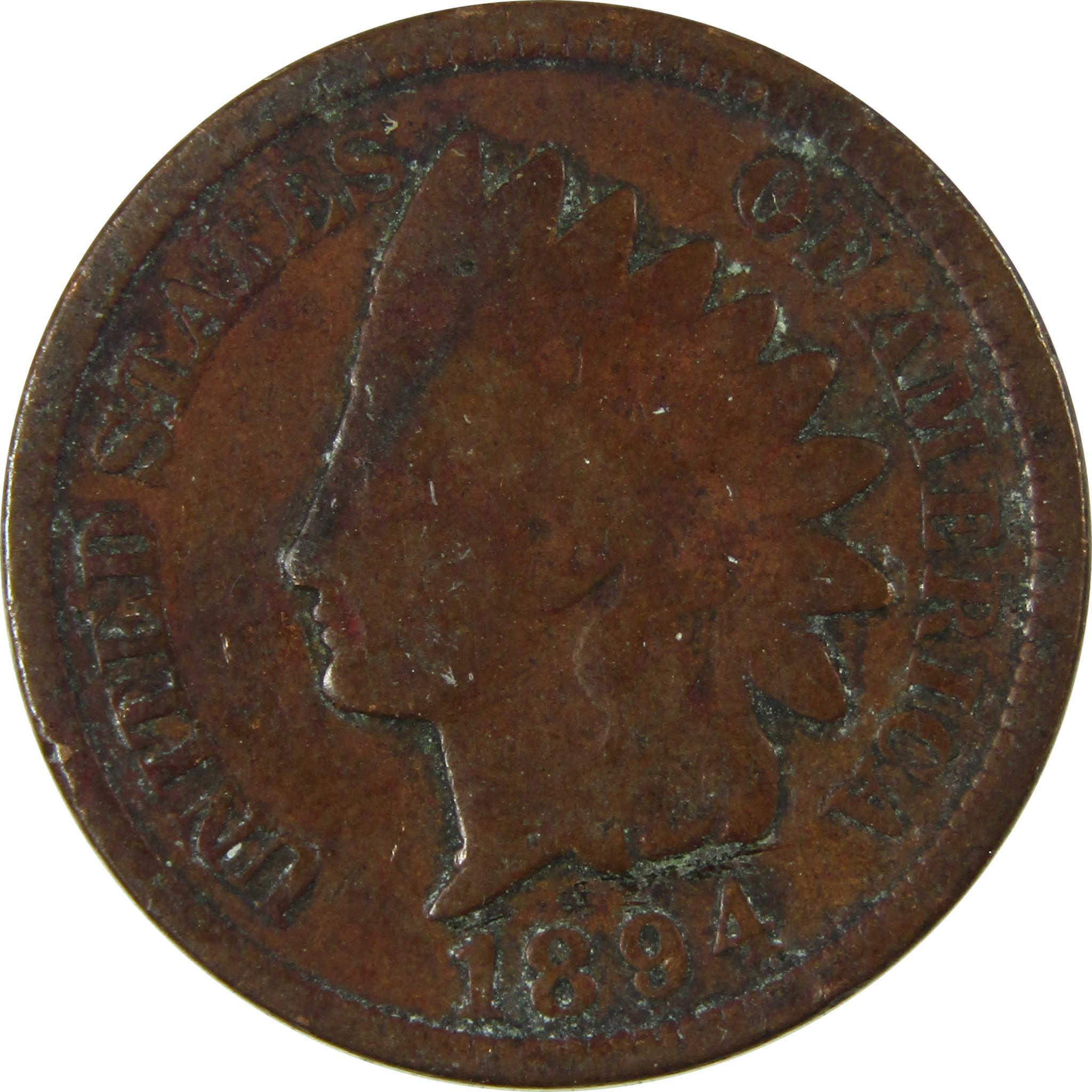 1894 Indian Head Cent G Good Details Penny 1c Coin SKU:I26564