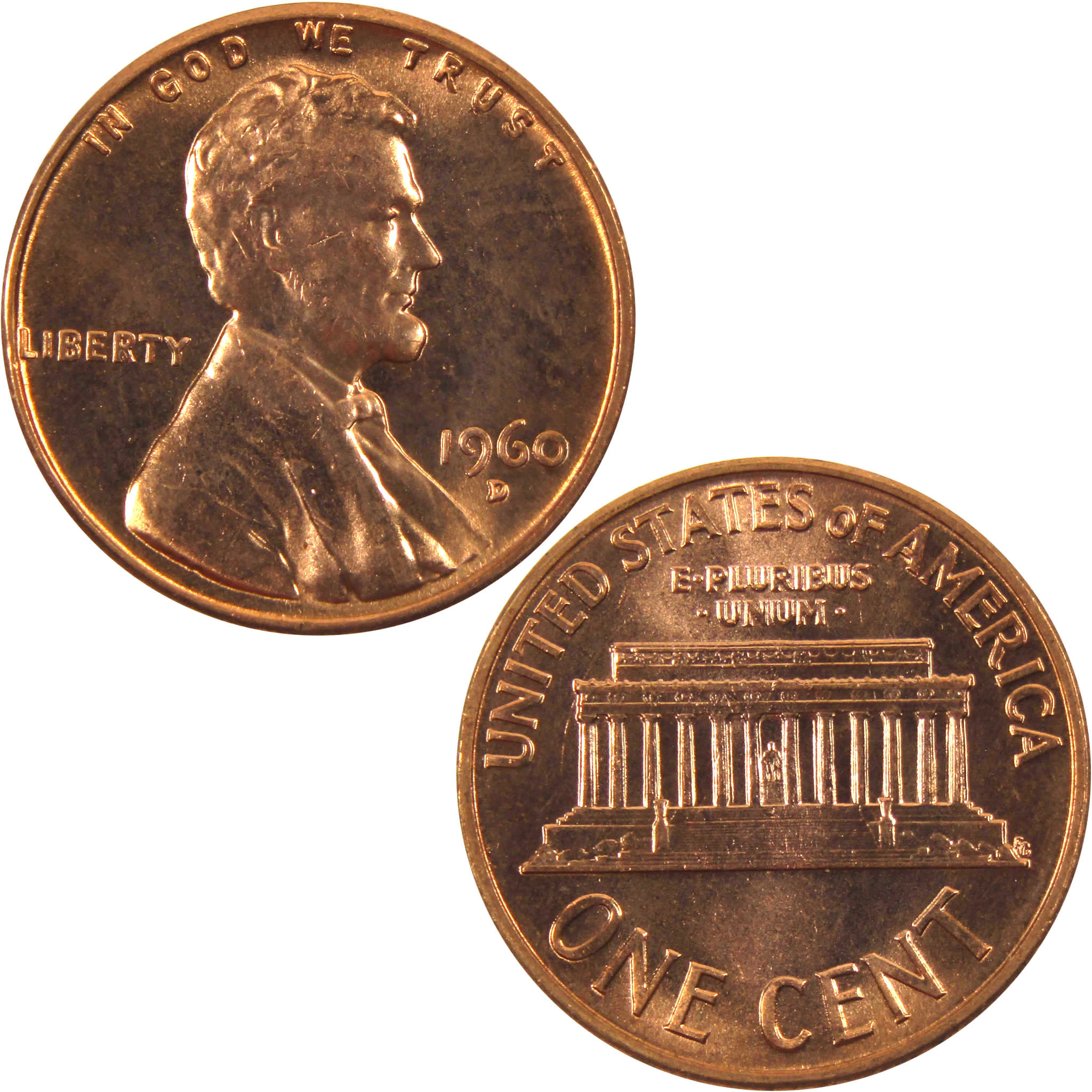 1960 D Large Date Lincoln Memorial Cent BU Uncirculated Penny 1c Coin