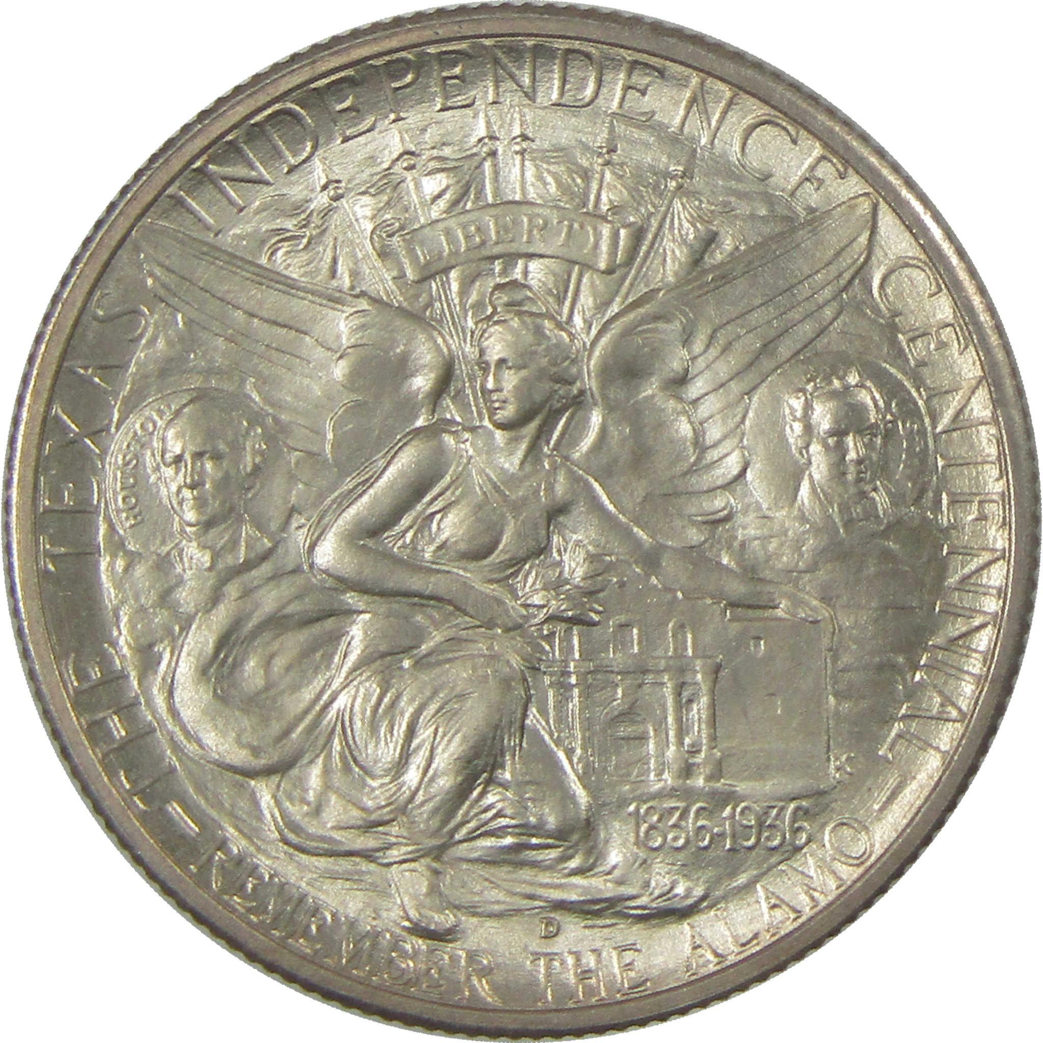 1935 D Texas Commemorative Silver Half Dollar BU Gem Uncirculated