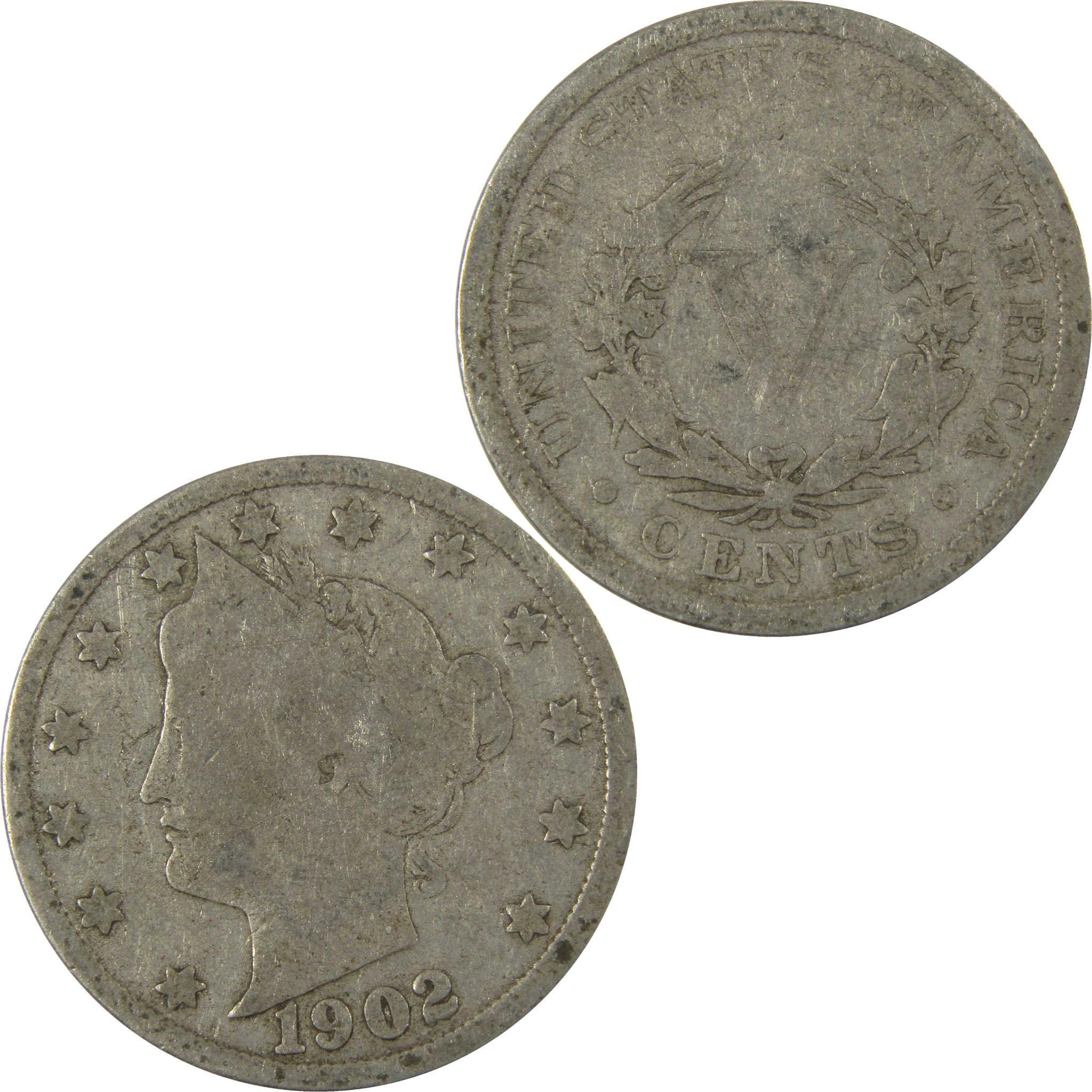 1902 Liberty Head V Nickel G Good 5c Coin SKU:I27214