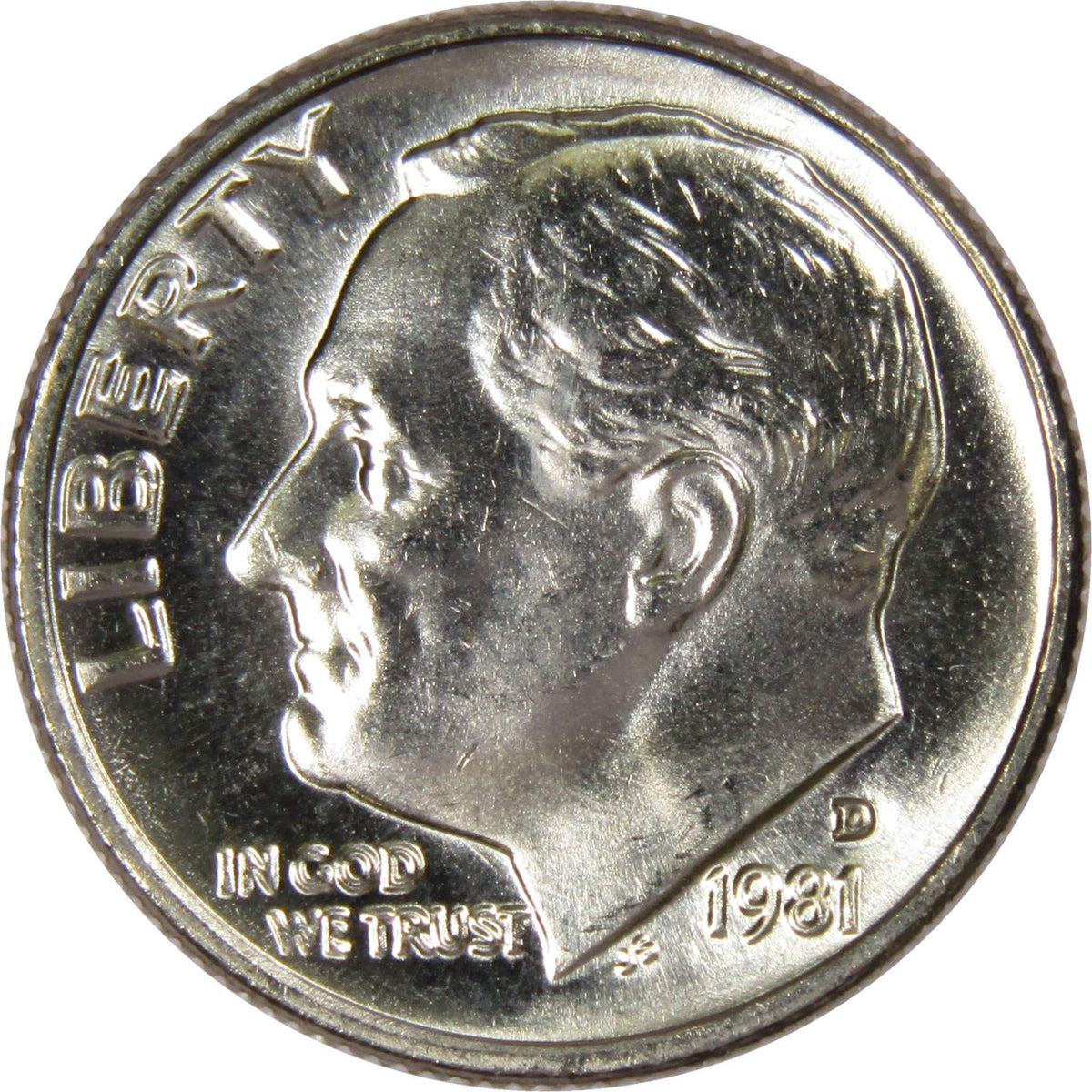 1981 D Roosevelt Dime Clad Uncirculated Mint State 10c Coin