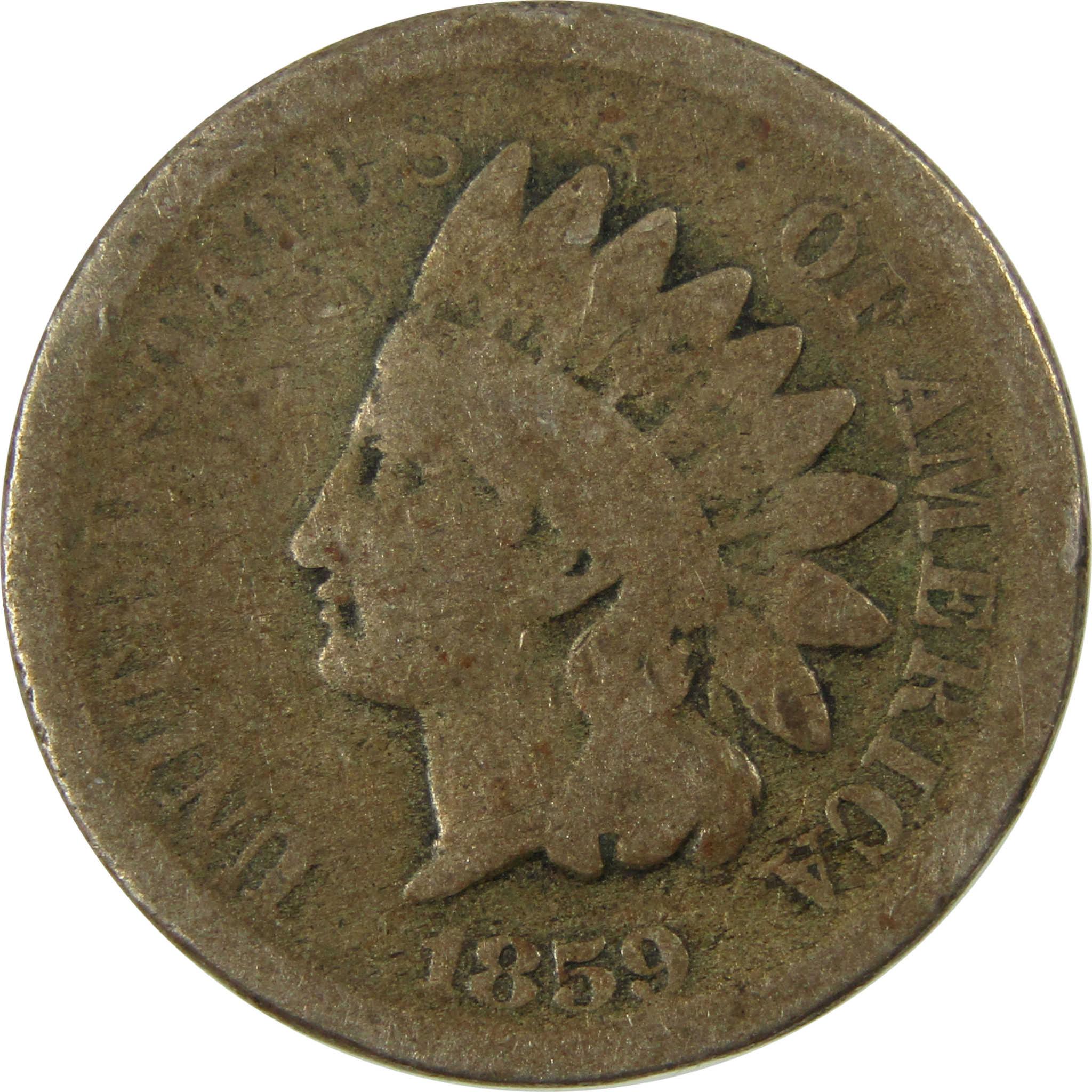 1859 Indian Head Cent AG About Good Penny 1c Coin SKU:CP1315