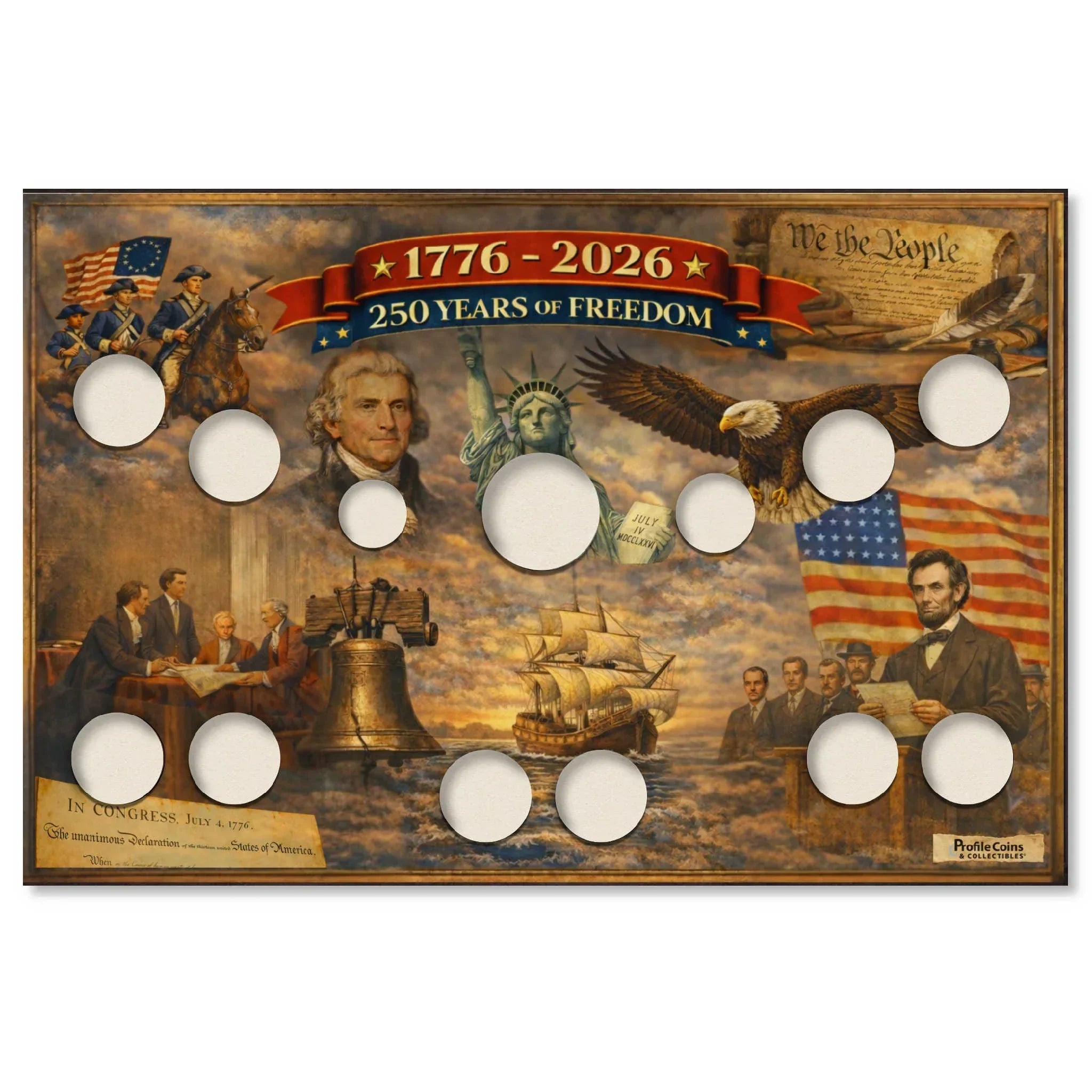 1776-2026 American 250th Anniversary Semiquincentennial Display Board