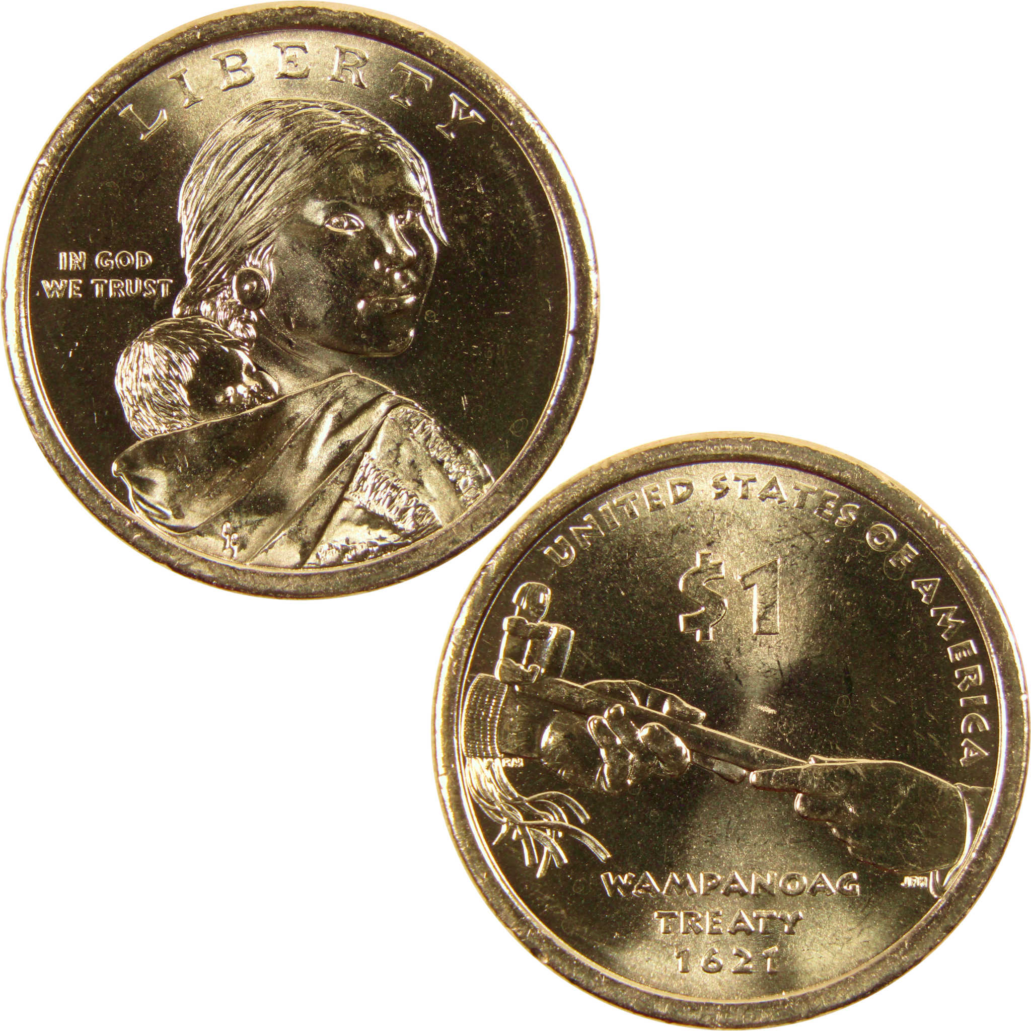 2011 P Wampanoag Treaty Native American Dollar BU Uncirculated $1 Coin