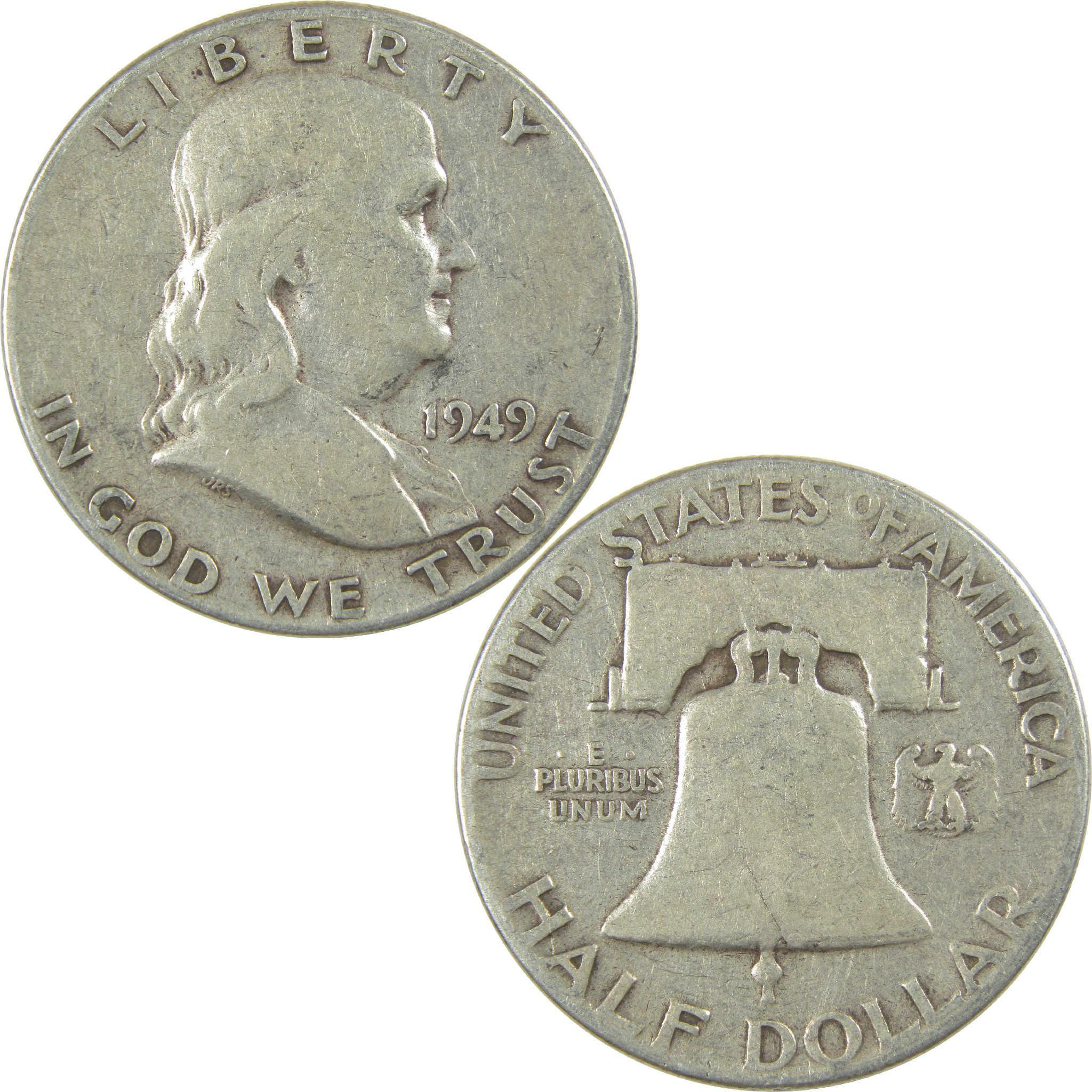 1949 Franklin Half Dollar VG Very Good Silver 50c Coin