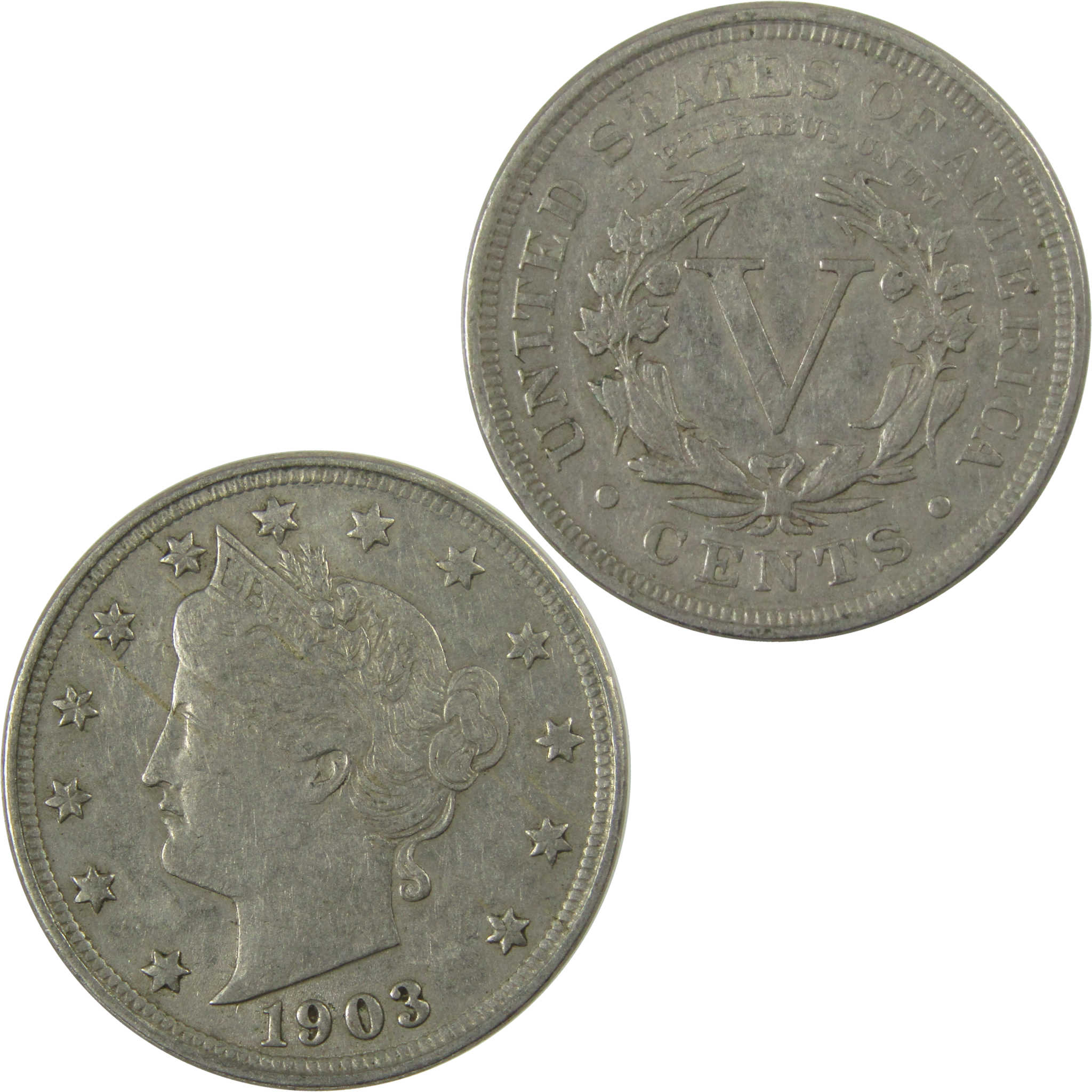 1903 Liberty Head V Nickel VF Very Fine 5c Coin Collectible SKU:I26923