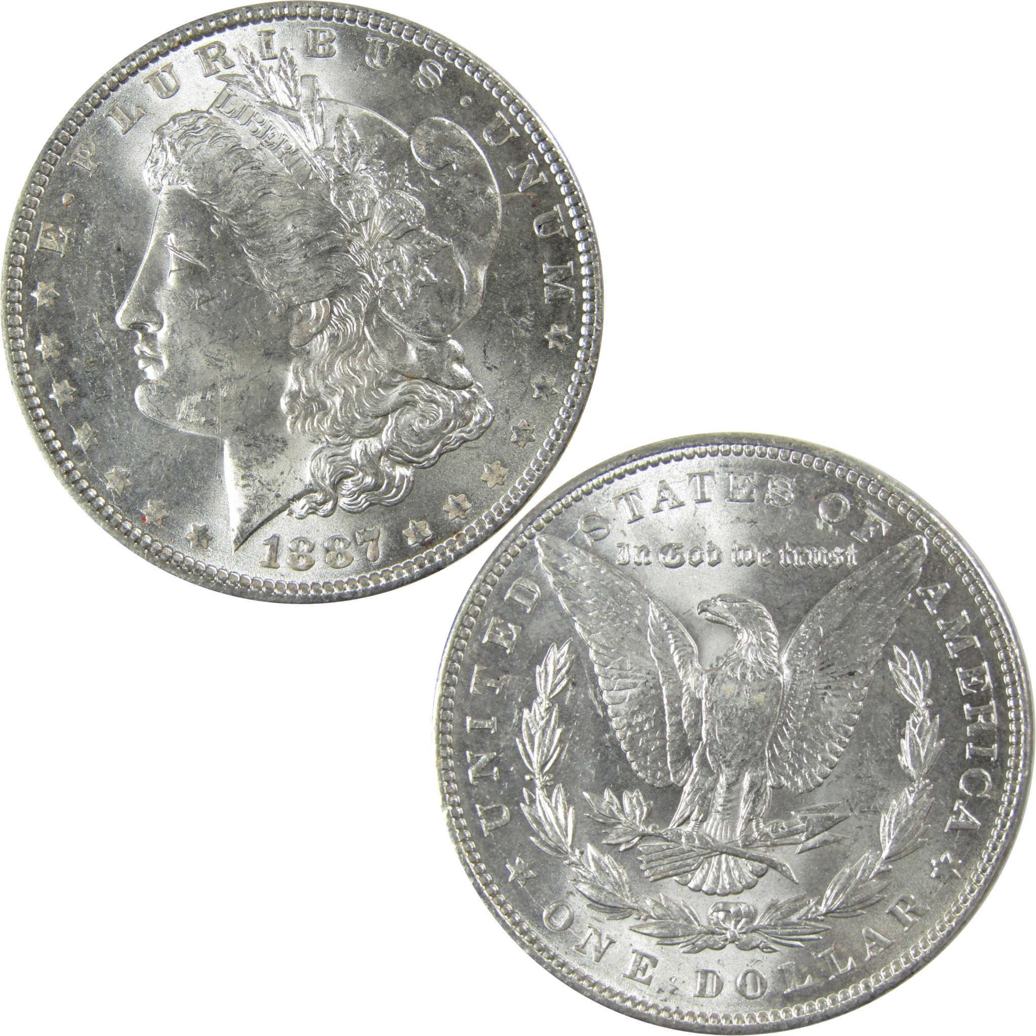 1887 Morgan Silver Dollar Uncirculated Mint State $1 Coin SKU:CP678 - Morgan coin - Morgan silver dollar - Morgan silver dollar for sale - Profile Coins & Collectibles